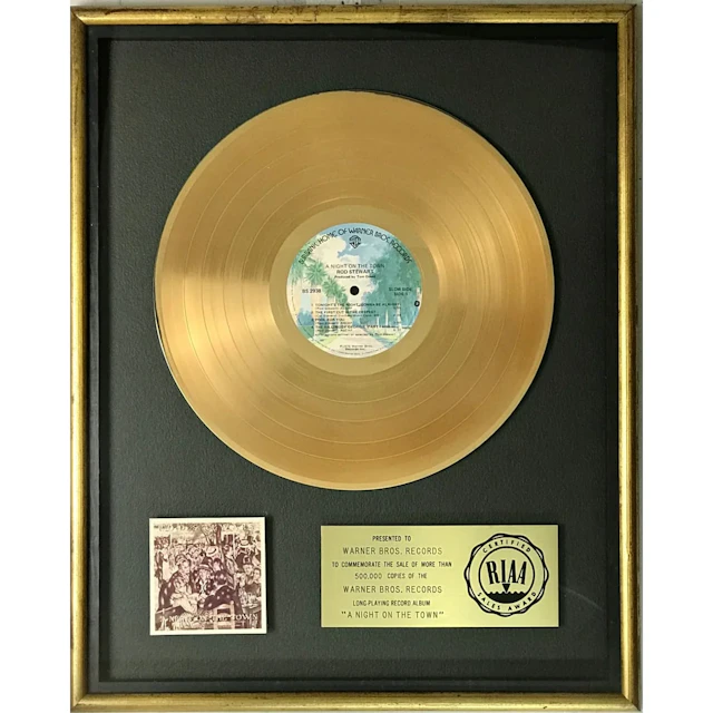 Rod Stewart A Night On The Town RIAA Gold Album Award