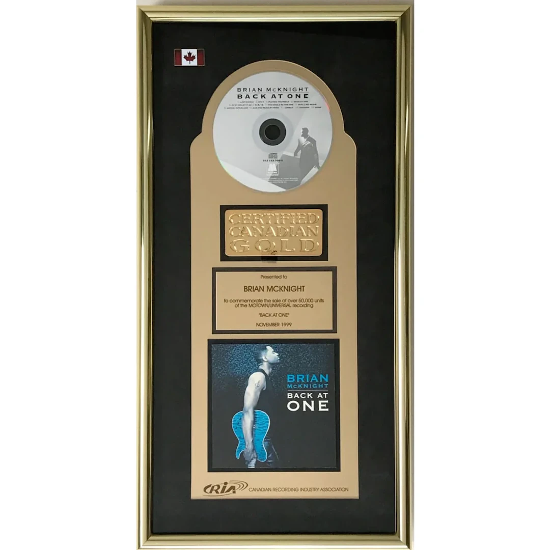 Brian McKnight Back At One CRIA Gold Album Award presented to Brian