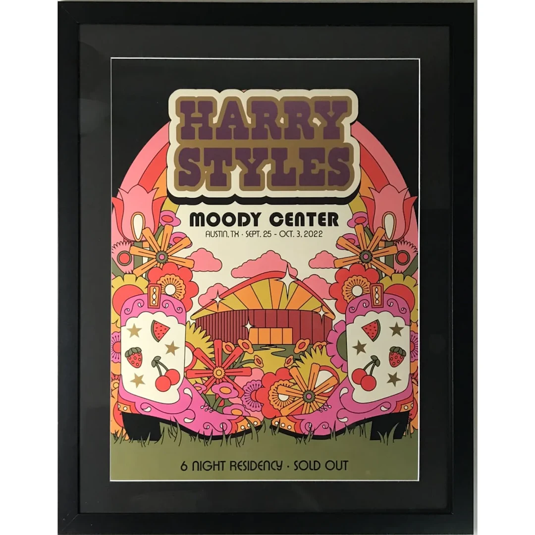 Harry Styles 2022 Austin TX Concert Poster - Framed