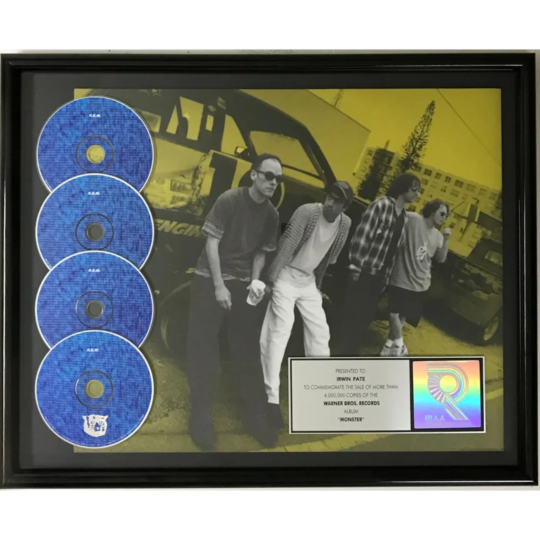 R.E.M. Monster RIAA 4x Platinum Award