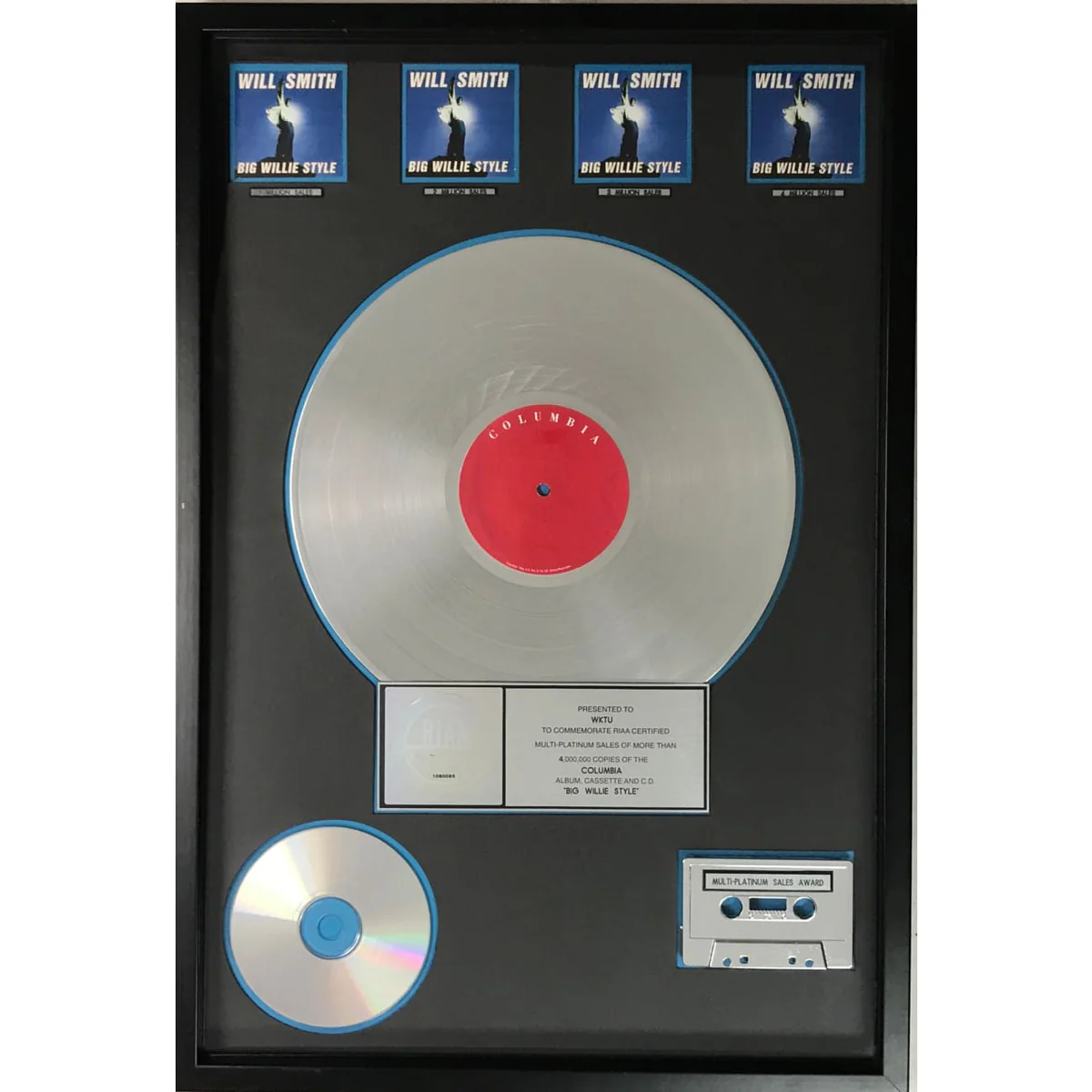 Will Smith Big Willie Style RIAA 4x Multi-Platinum Album Award