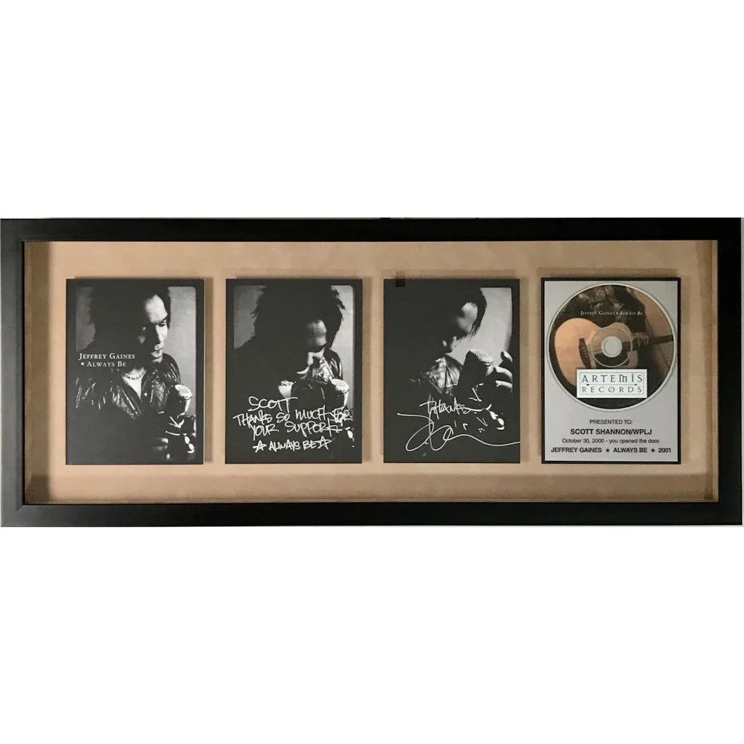Jeffrey Gaines Always Be Artemis Records award signed by Gaines