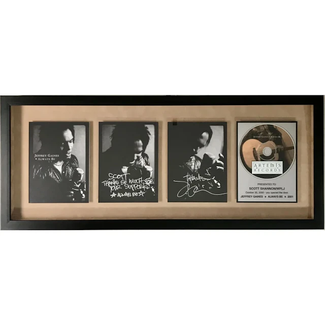 Jeffrey Gaines Always Be Artemis Records award signed by Gaines