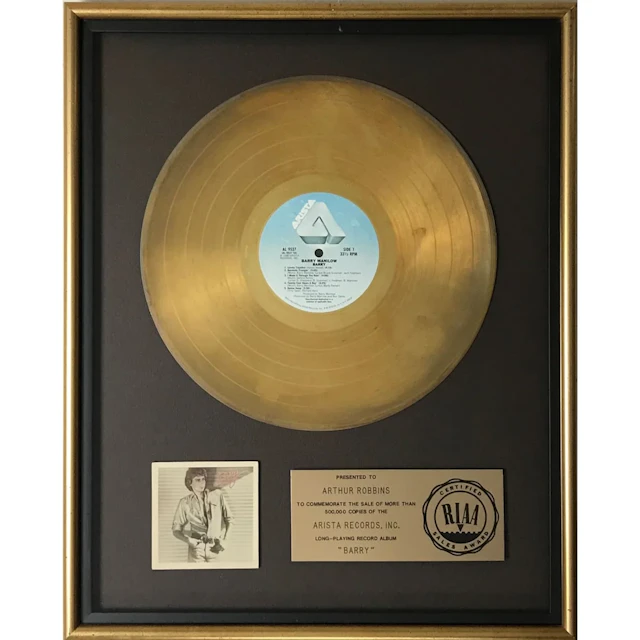 Barry Manilow Barry RIAA Gold Album Award