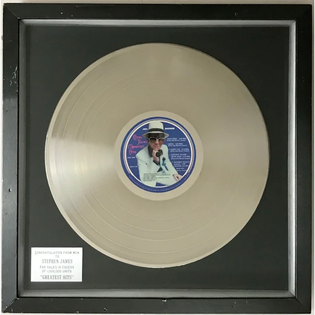Elton John Greatest Hits 1974 "Platinum" Award - RARE