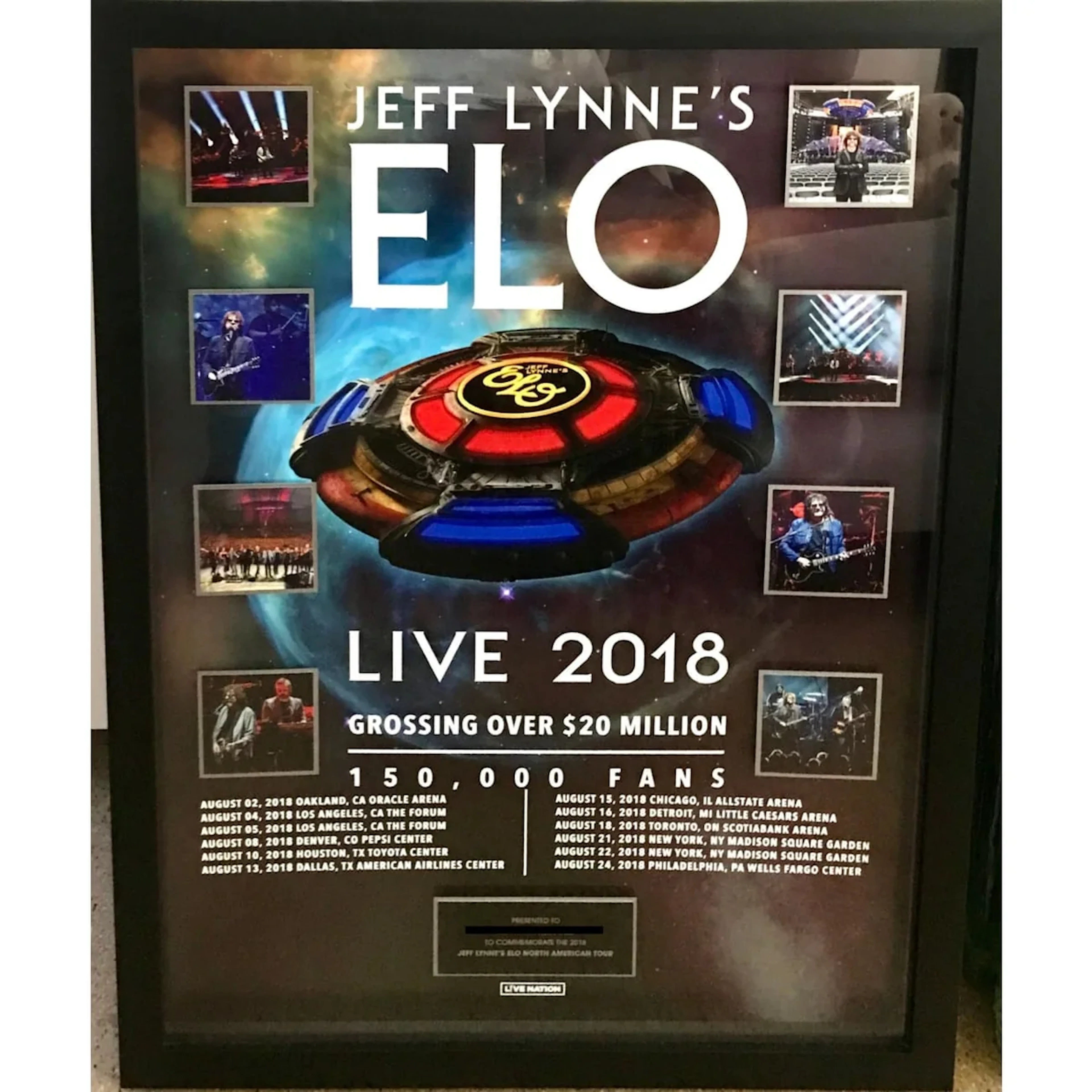 ELO Jeff Lynne's ELO 2018 North American Tour Award