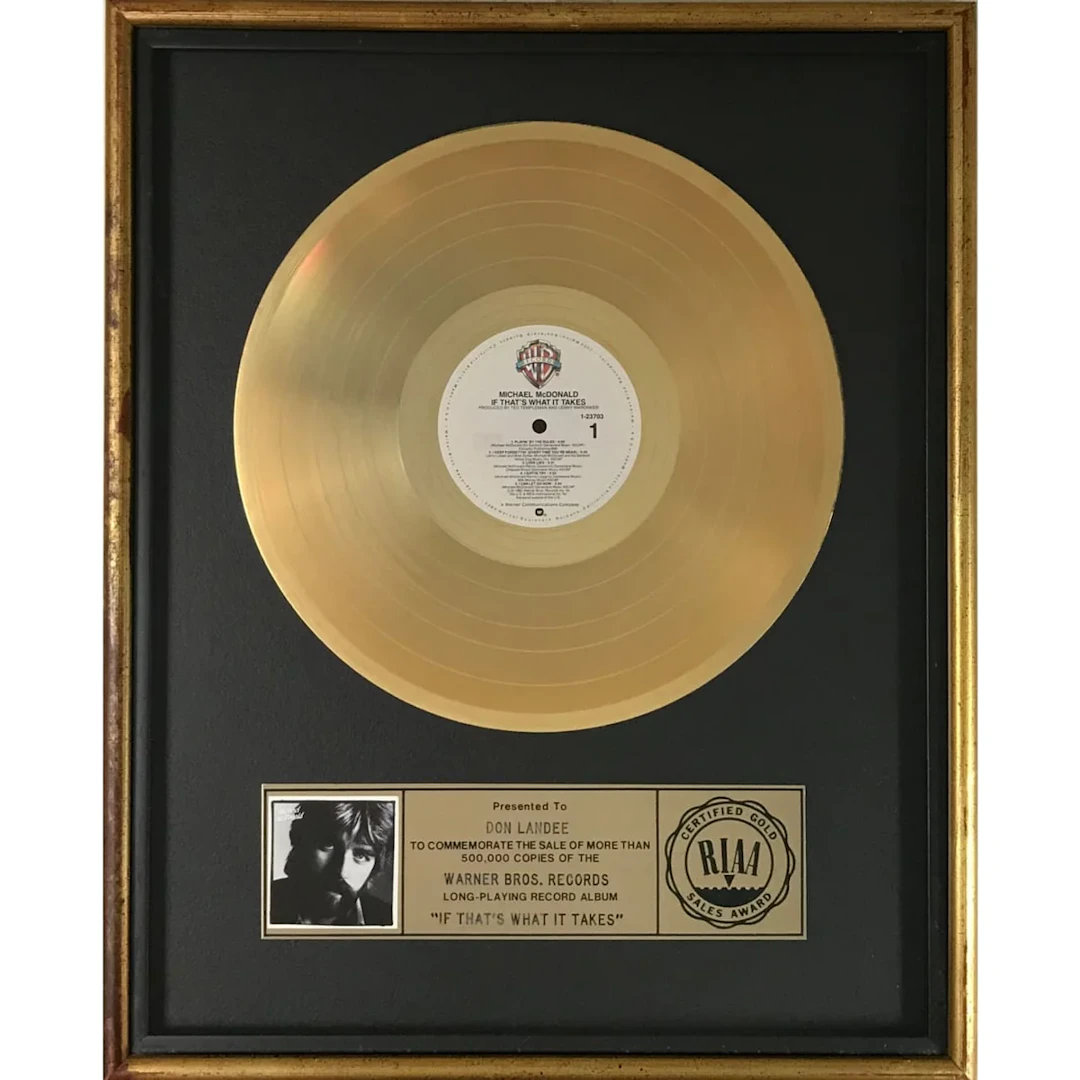 Michael McDonald If That's What It Takes RIAA Gold Album Award