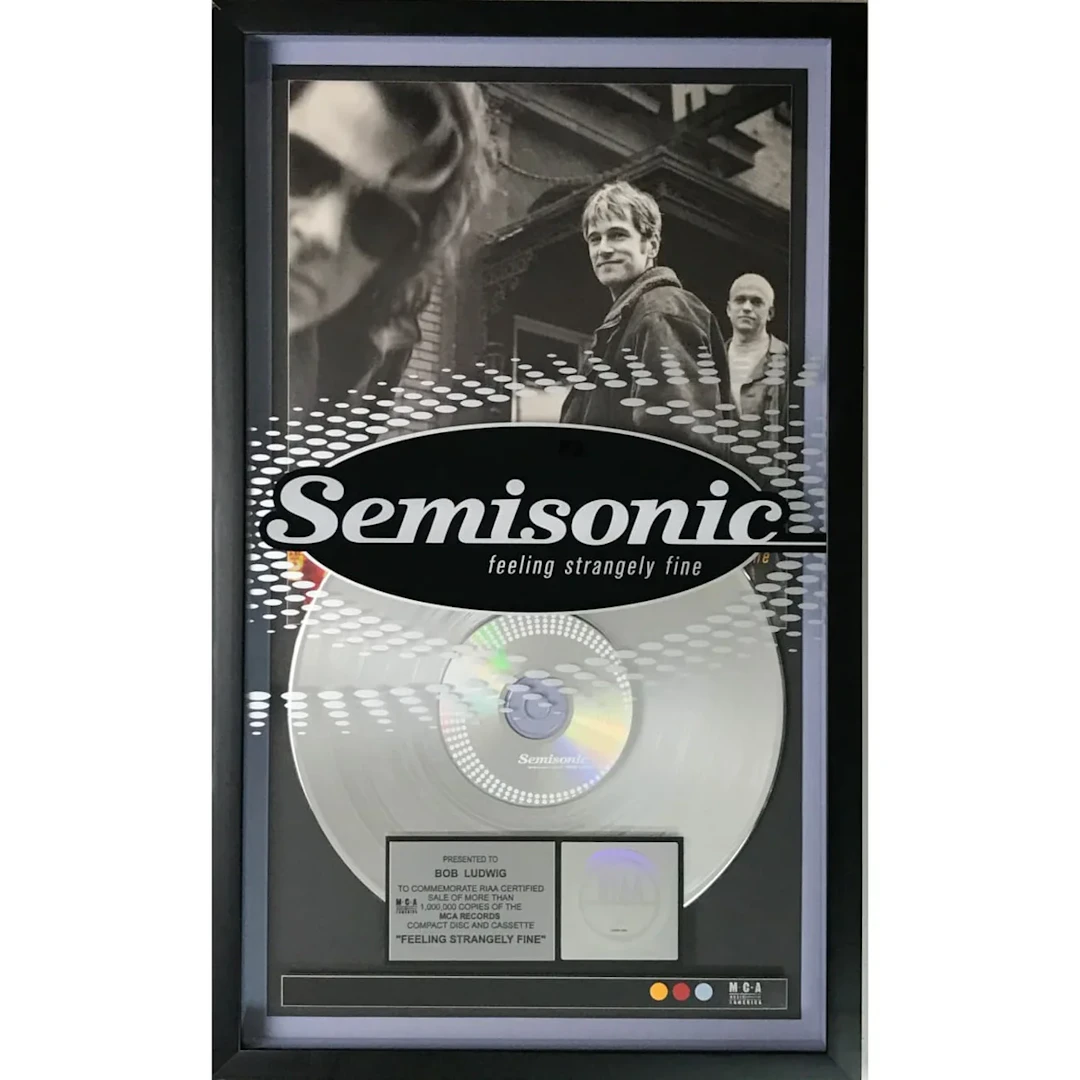 Semisonic Feeling Strangely Fine RIAA Platinum Album Award