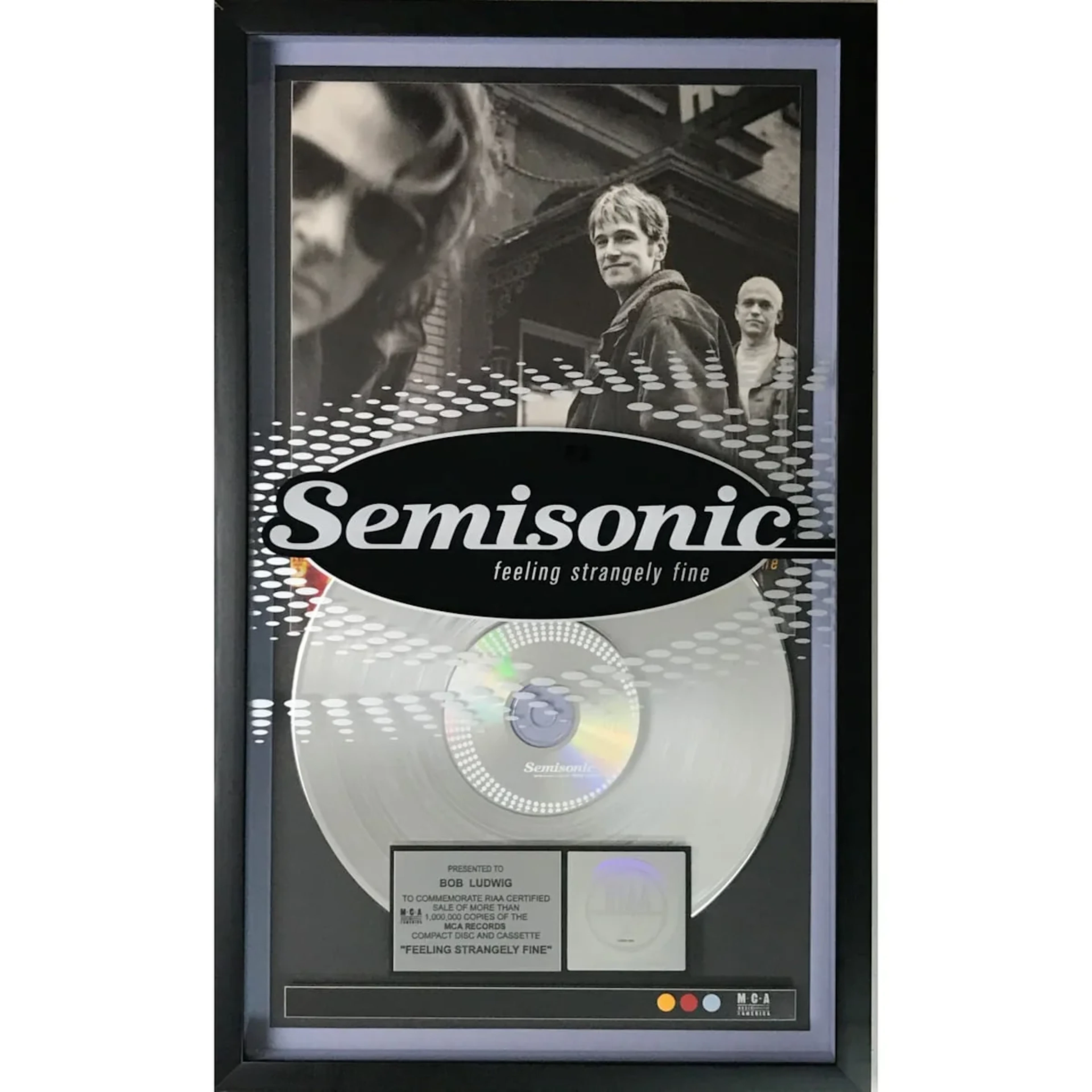 Semisonic Feeling Strangely Fine RIAA Platinum Album Award
