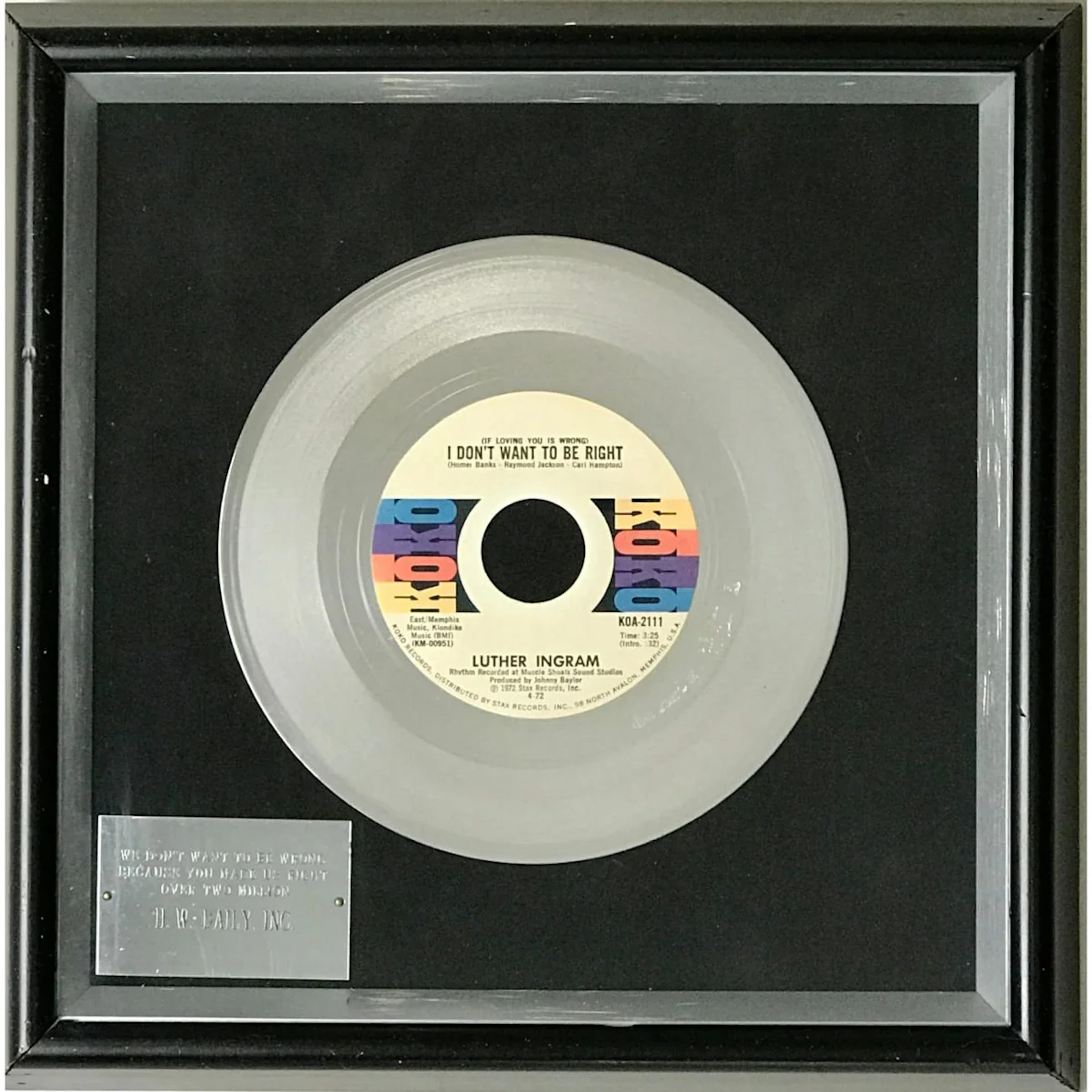 Luther Ingram "(If Loving You Is Wrong)..." 1972 Disc Award Ltd - RARE