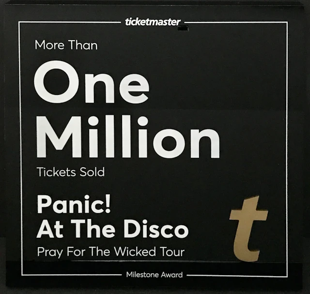 Panic! at the Disco Ticketmaster 1M Tickets Sold Award