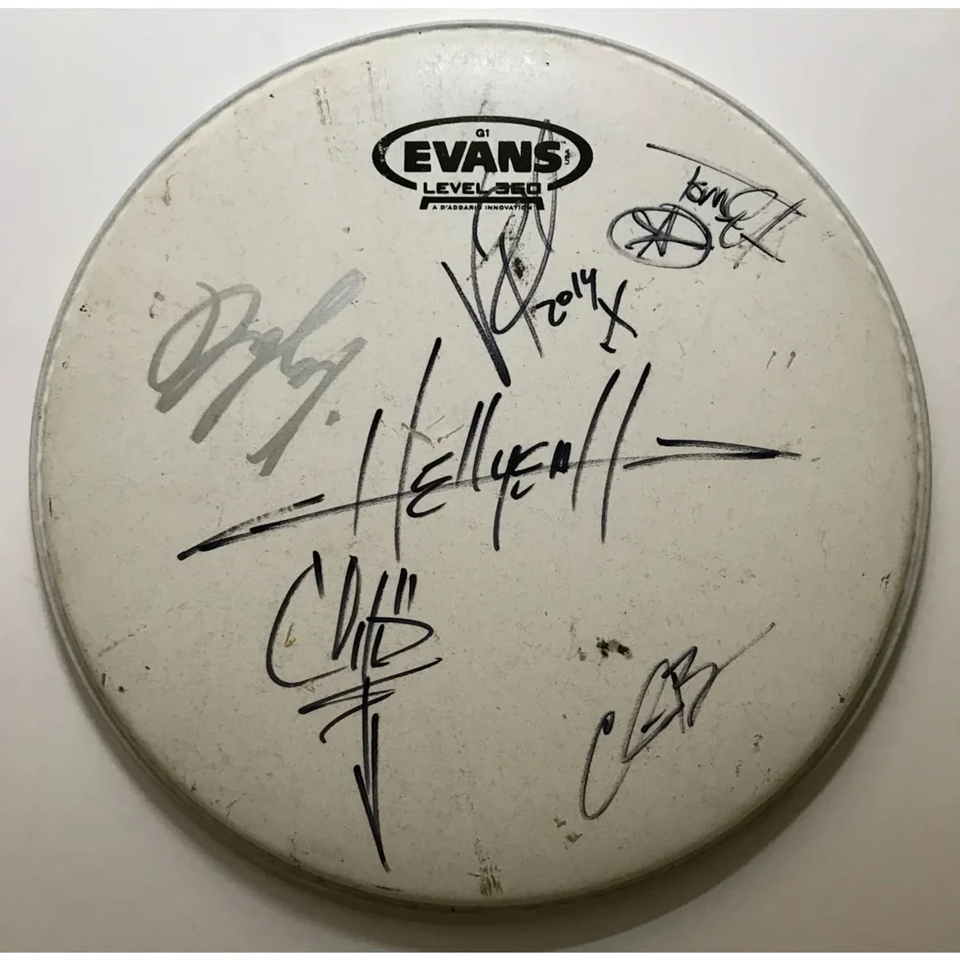 HELLYEAH Vinnie Paul +4 Signed Drumhead