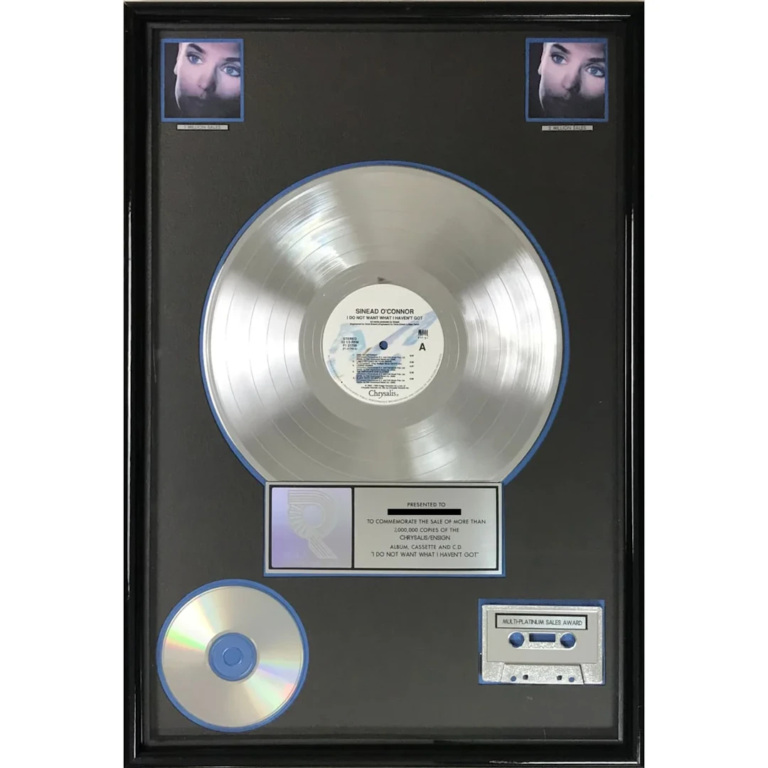 Sinead O'Connor I Do Not Want What I Haven't Got RIAA 2x Multi-Platinum