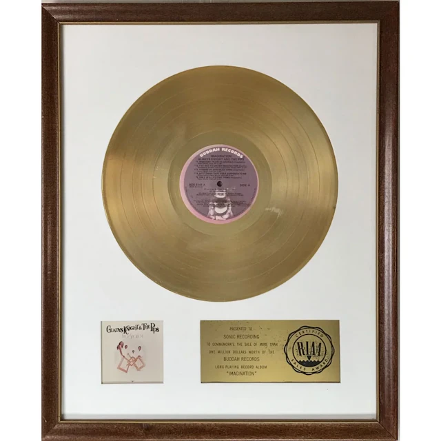 Gladys Knight & the Pips Imagination RIAA Gold Album Award - RARE