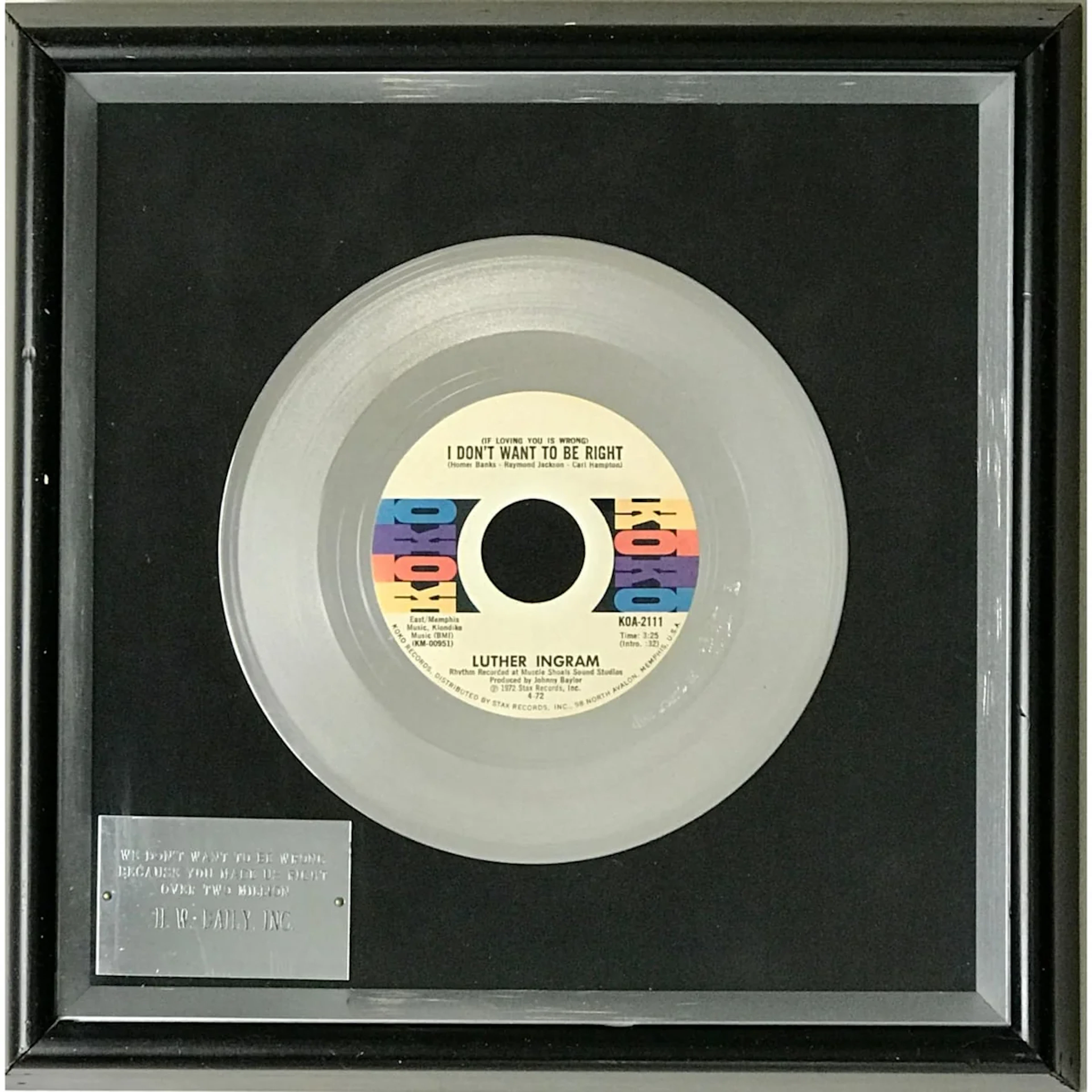 Luther Ingram "(If Loving You Is Wrong)..." 1972 Disc Award Ltd - RARE