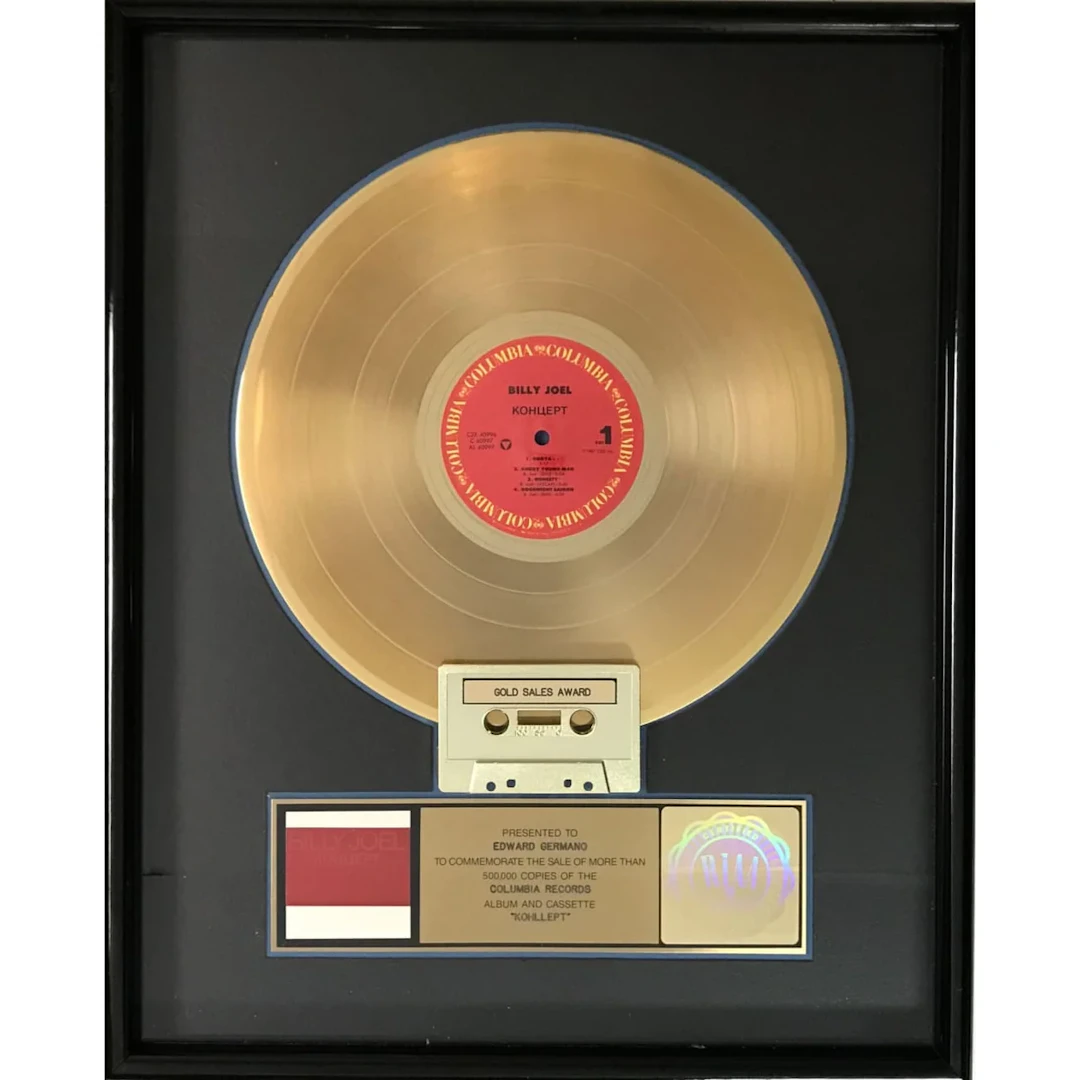 Billy Joel Kohuept RIAA Gold Album Award