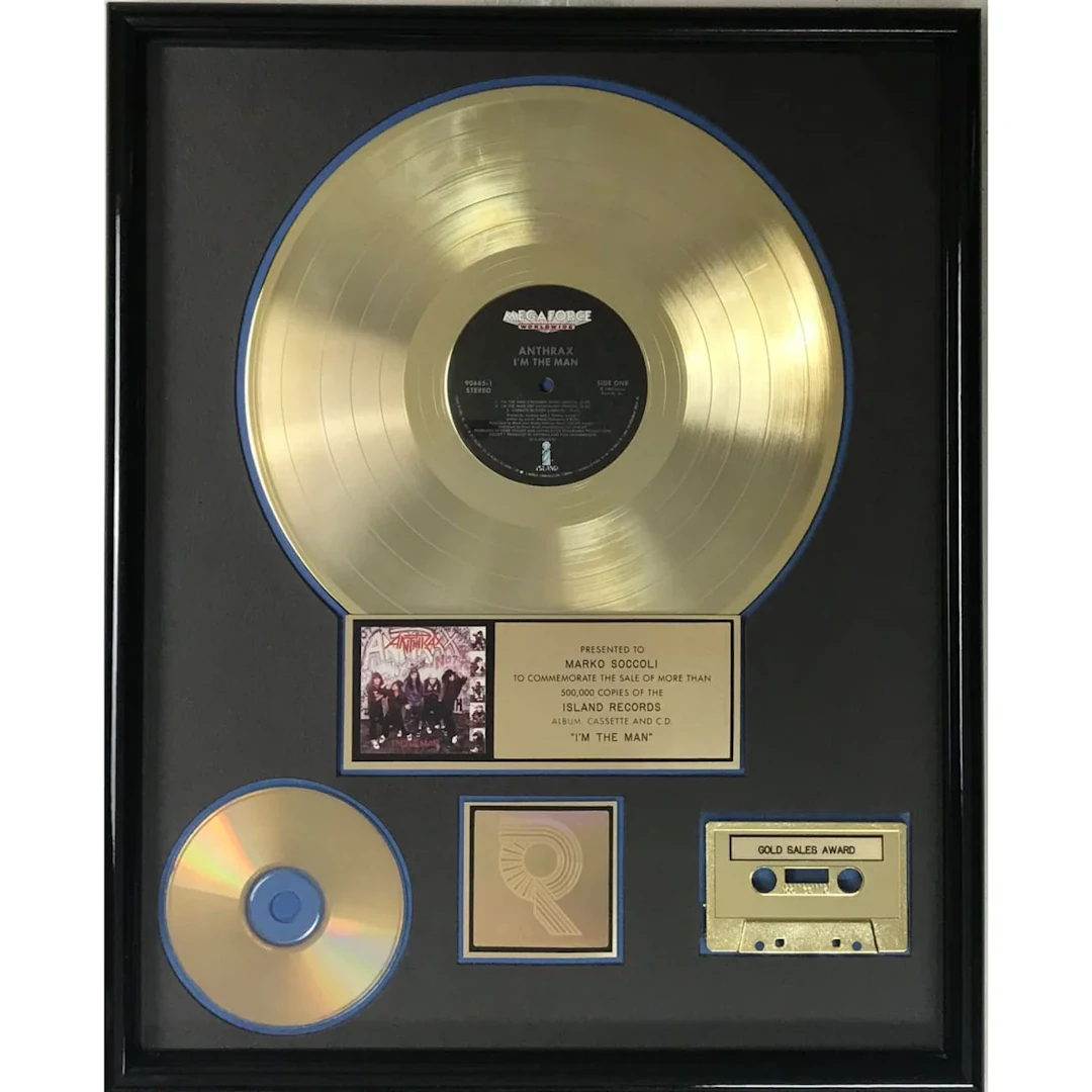 Anthrax I'm The Man RIAA Gold EP Award