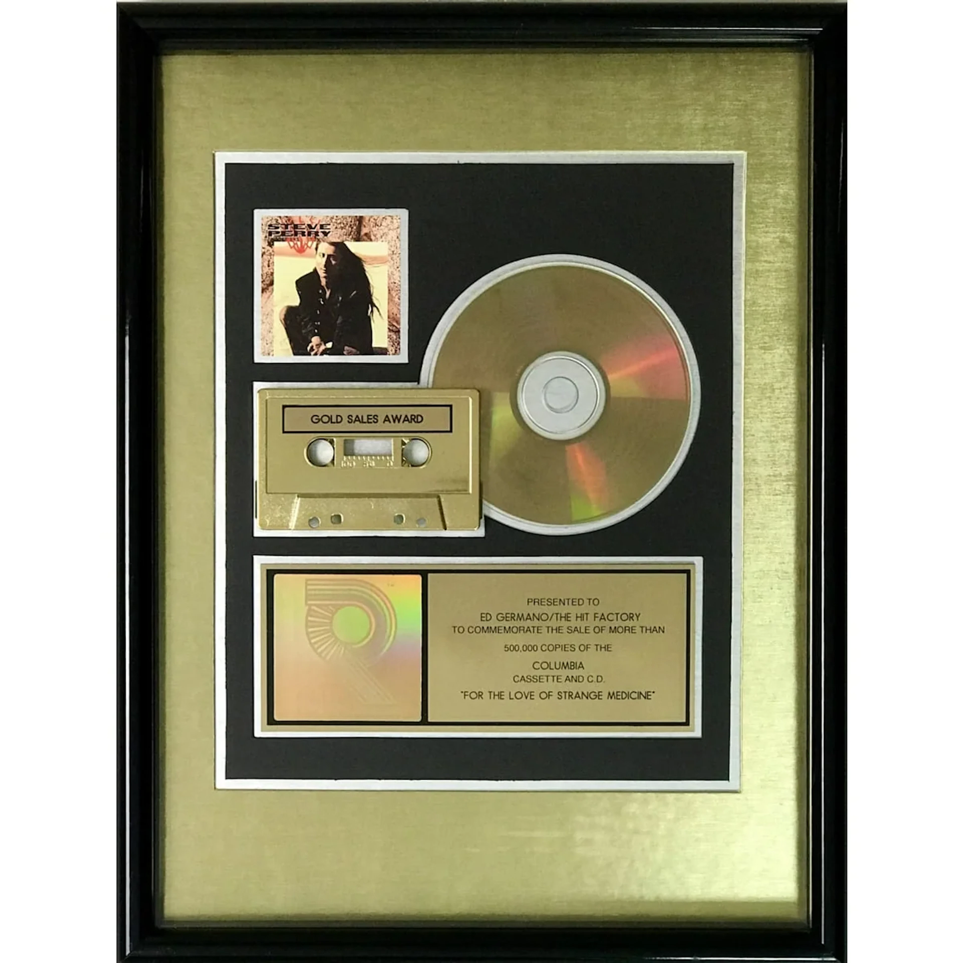 Steve Perry For The Love Of Strange Medicine RIAA Gold Album Award