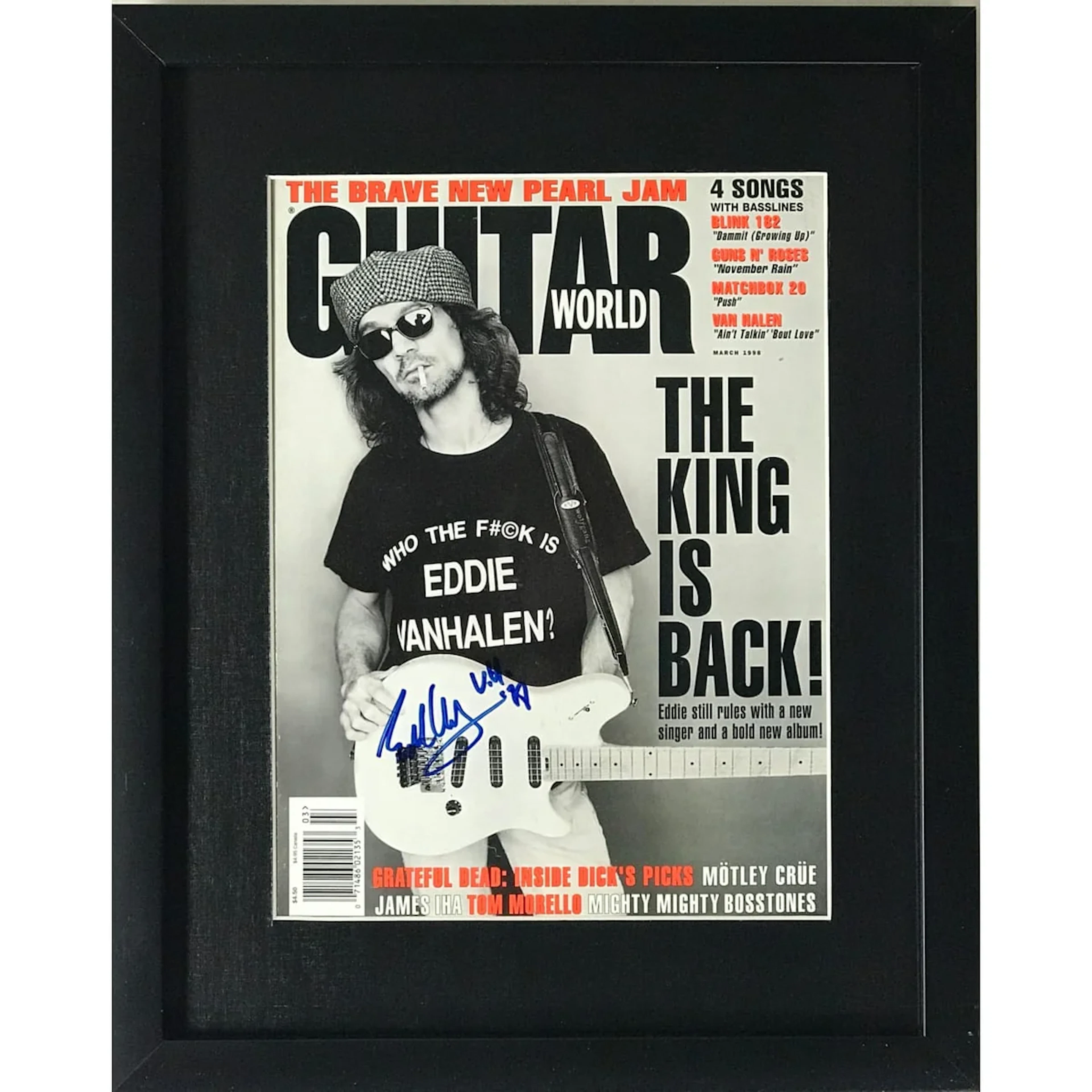 Eddie Van Halen Signed Guitar World Magazine w/Epperson LOA