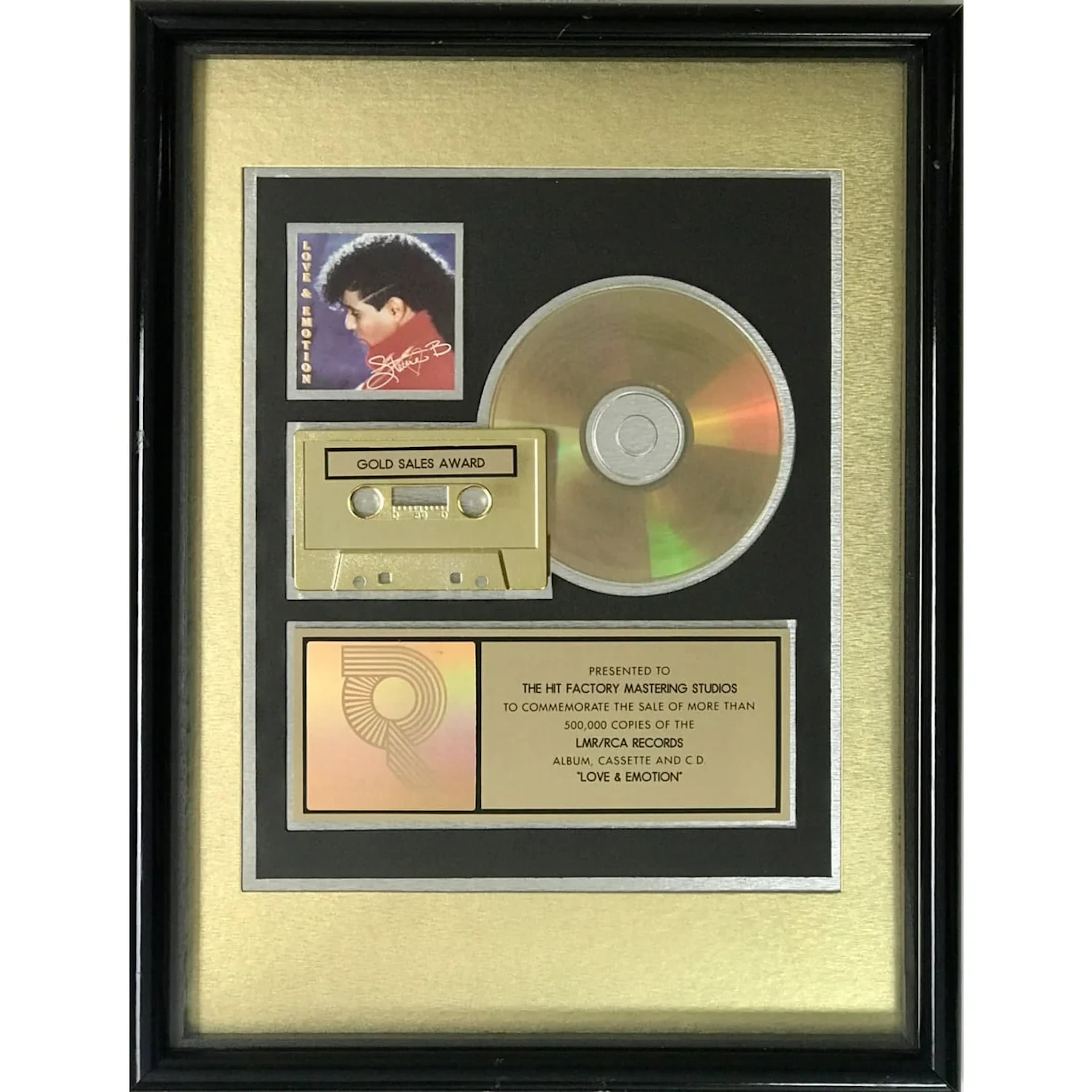 Stevie B Love And Emotion RIAA Gold Album Award