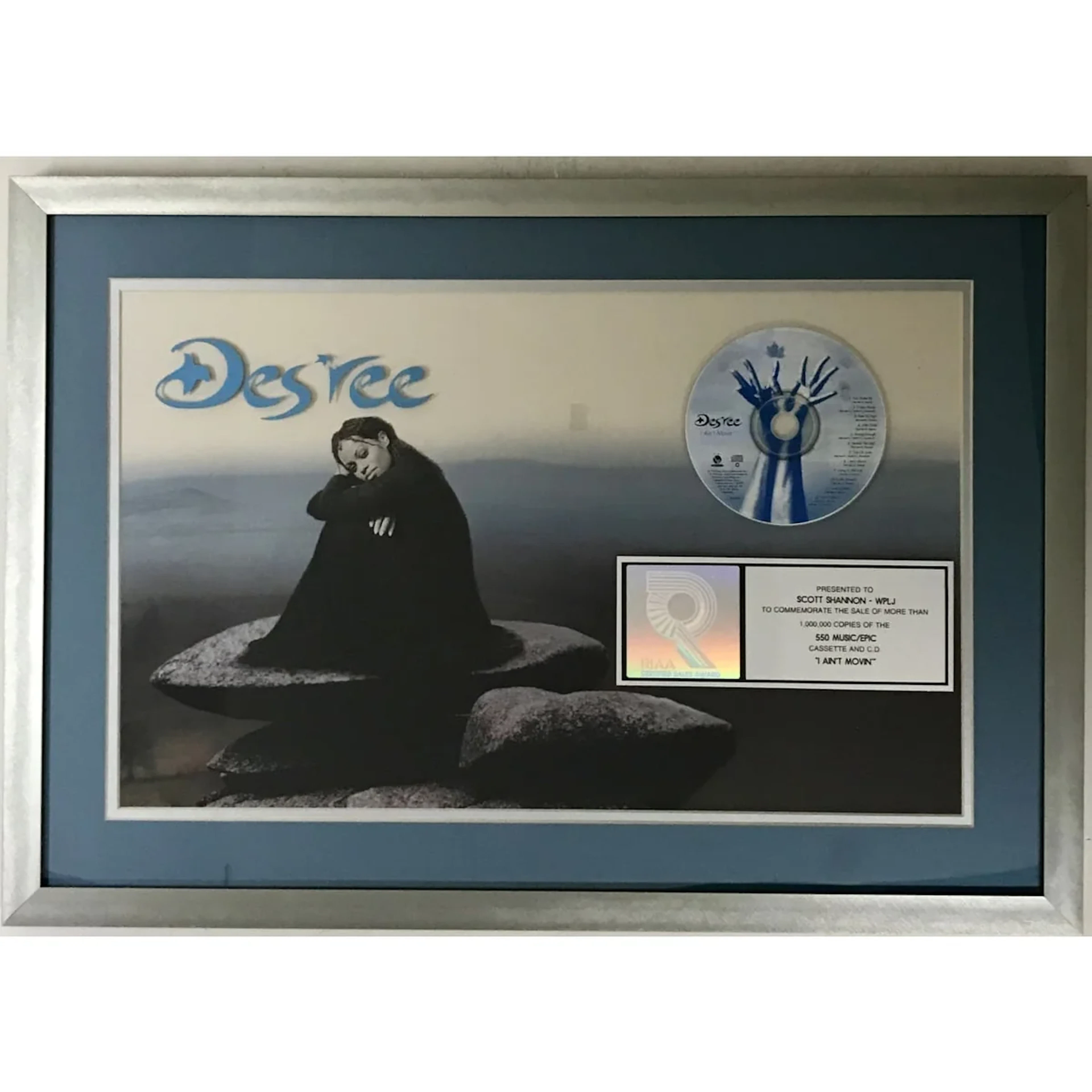 Des'ree I Ain't Movin' RIAA Platinum Album Award