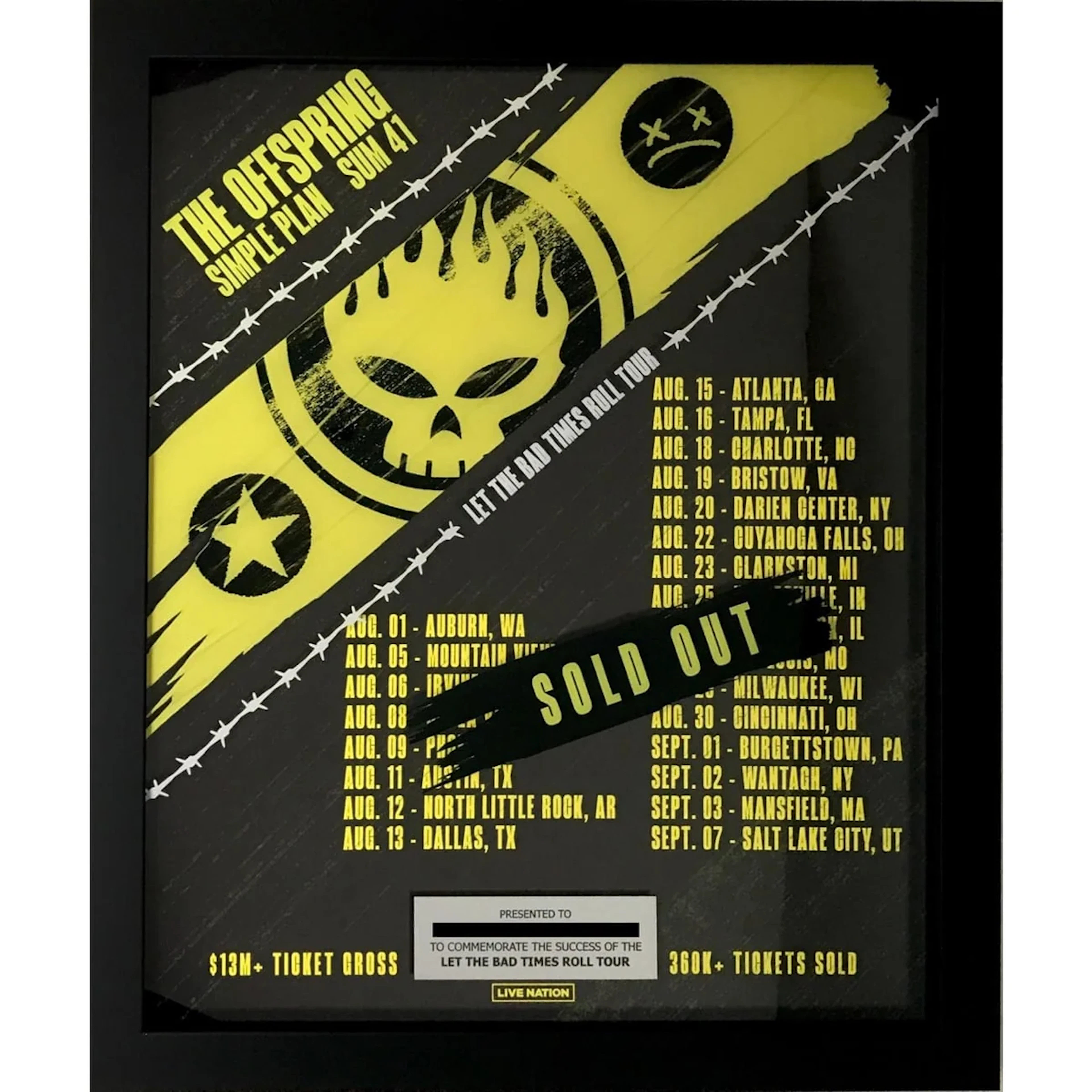 The Offspring, Simple Plan, Sum 41 "Let The Bad Times Roll" Tour Award