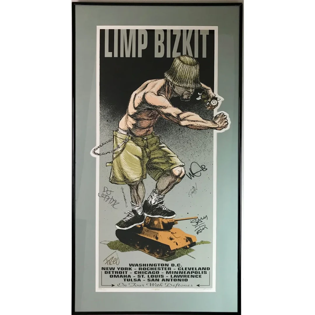 Limp Bizkit Ltd Edition Tour Poster signed by full group