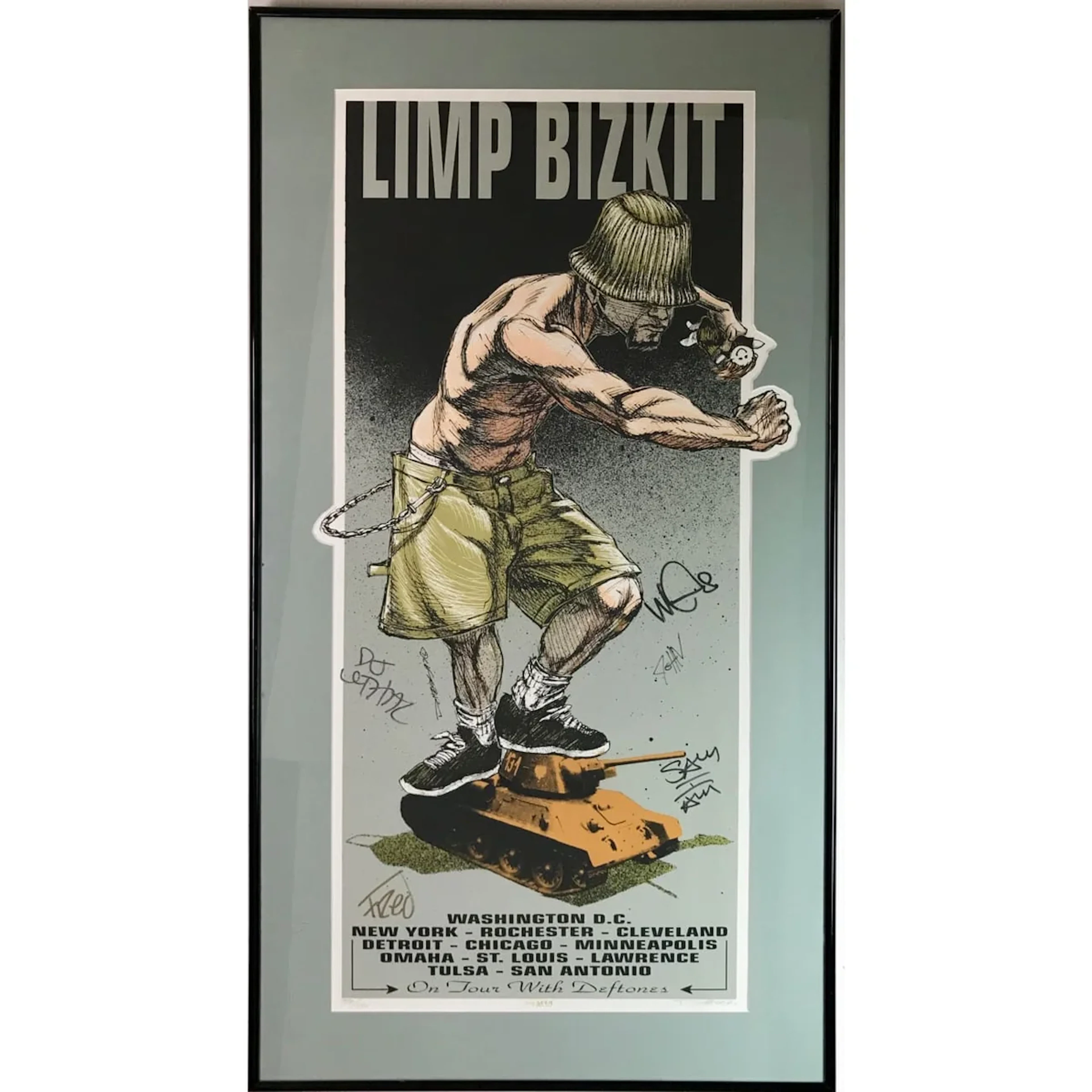 Limp Bizkit Ltd Edition Tour Poster signed by full group