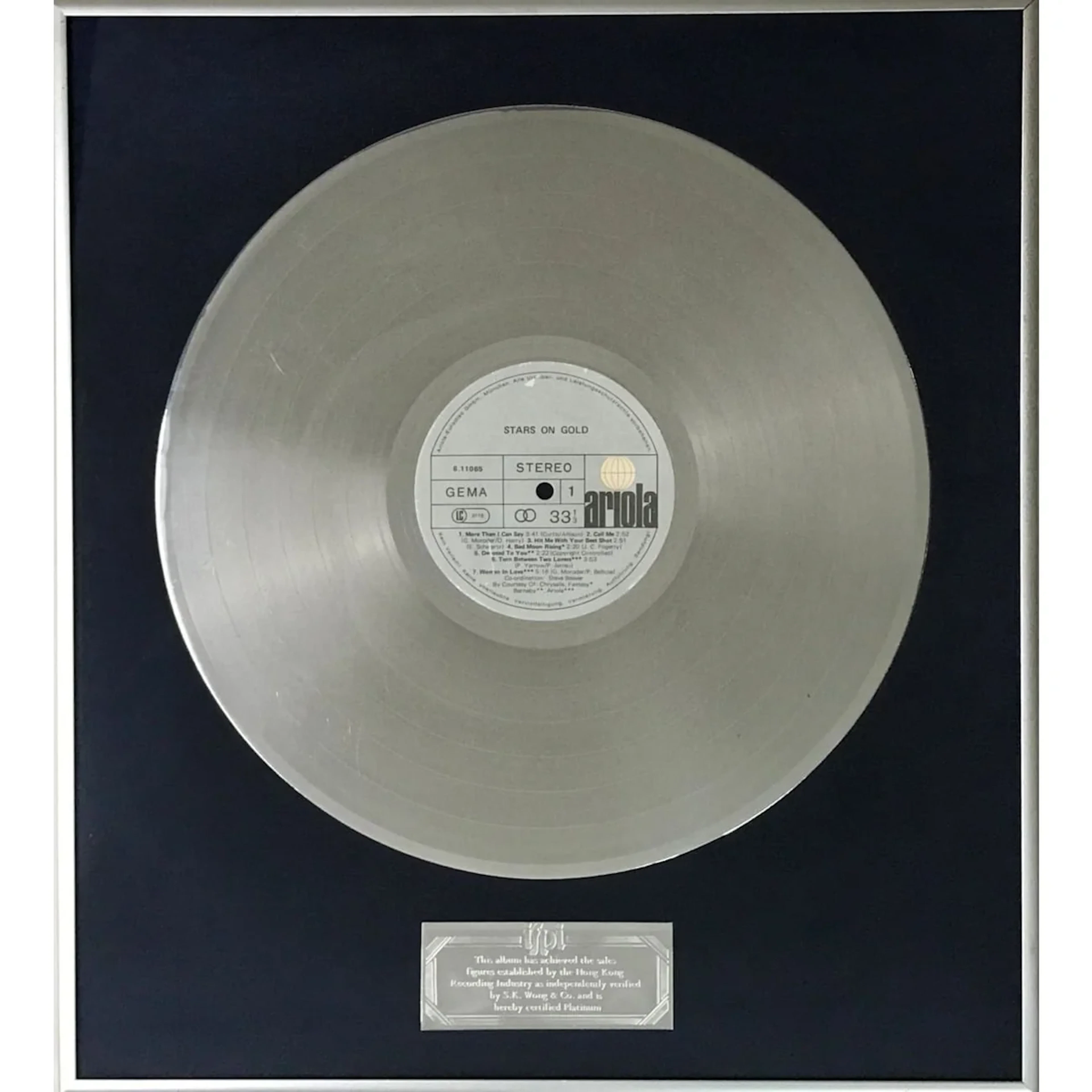 Stars On Gold Hong Kong Platinum Award