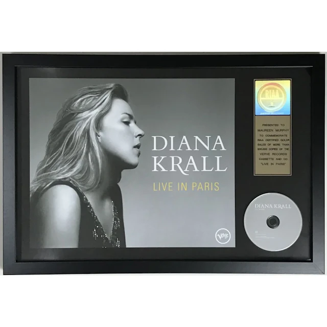 Diana Krall Live In Paris RIAA Gold Album Award
