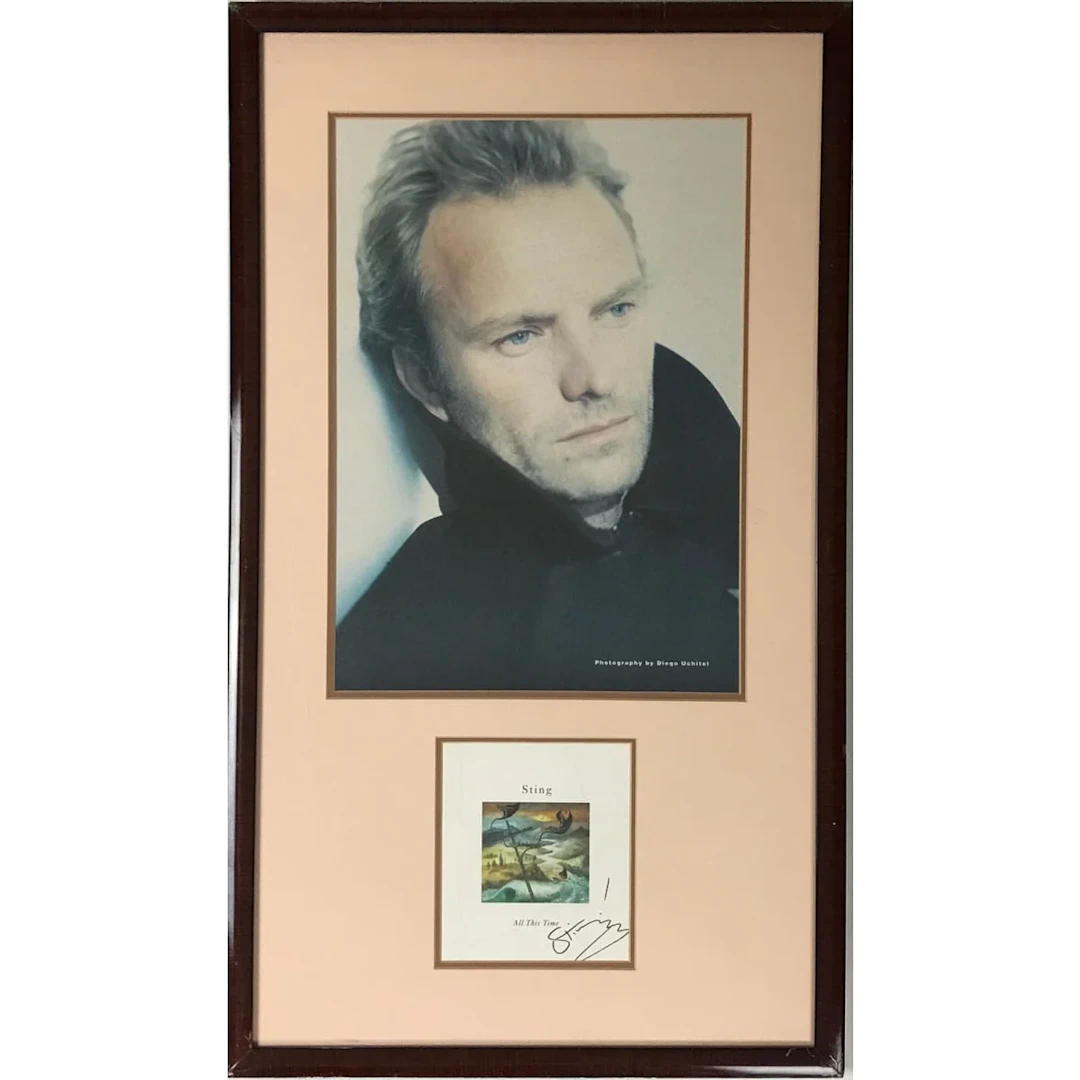Sting Autographed All This Time CD Collage w/BAS LOA