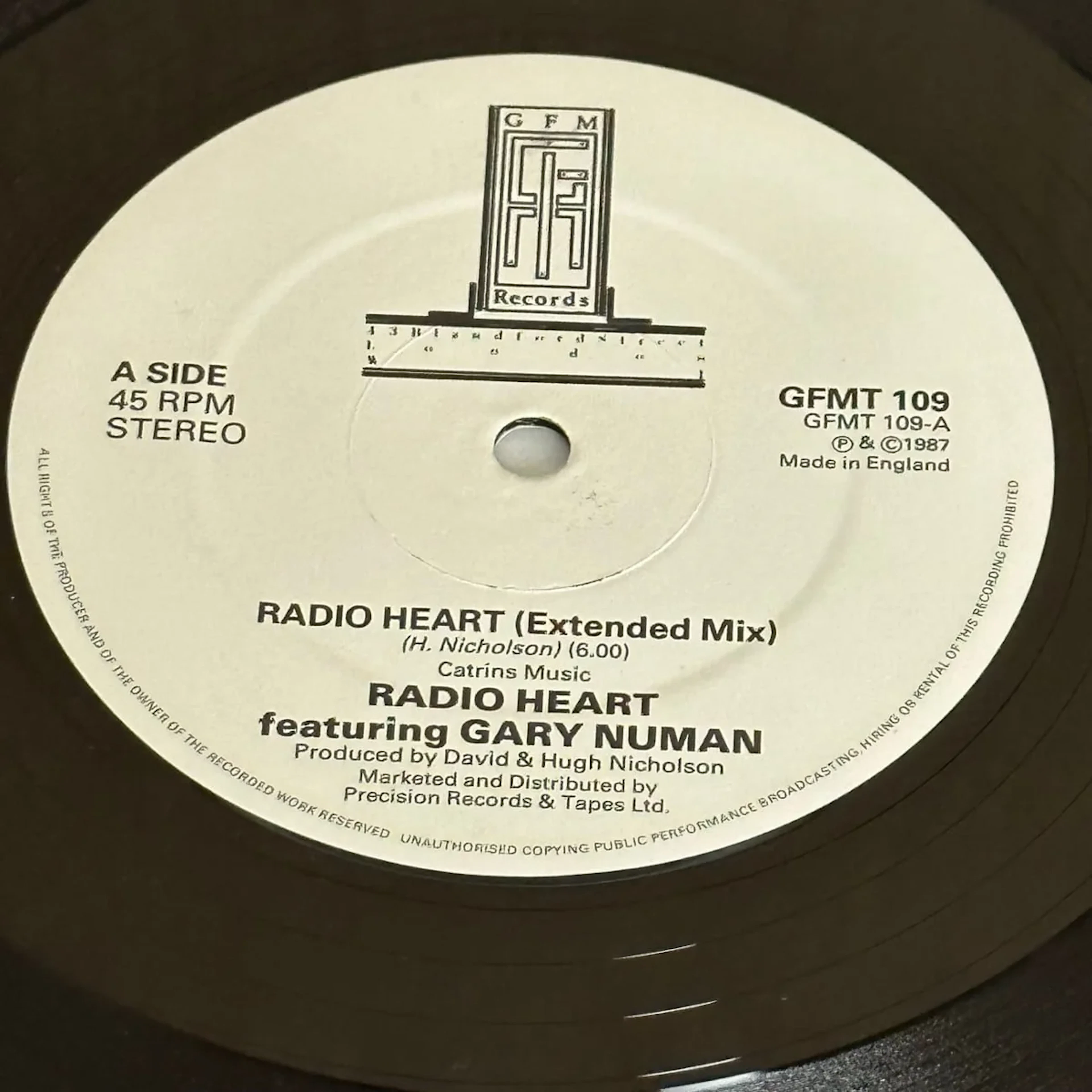 Radio Heart ft. Gary Numan "Radio Heart" 12" Vinyl Import 1987