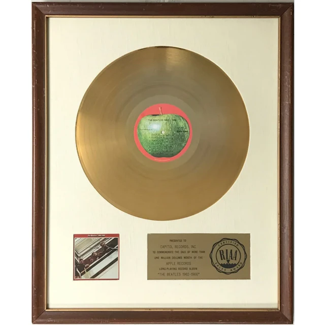 Beatles The Beatles 1962-1966 RIAA Gold LP Award - RARE