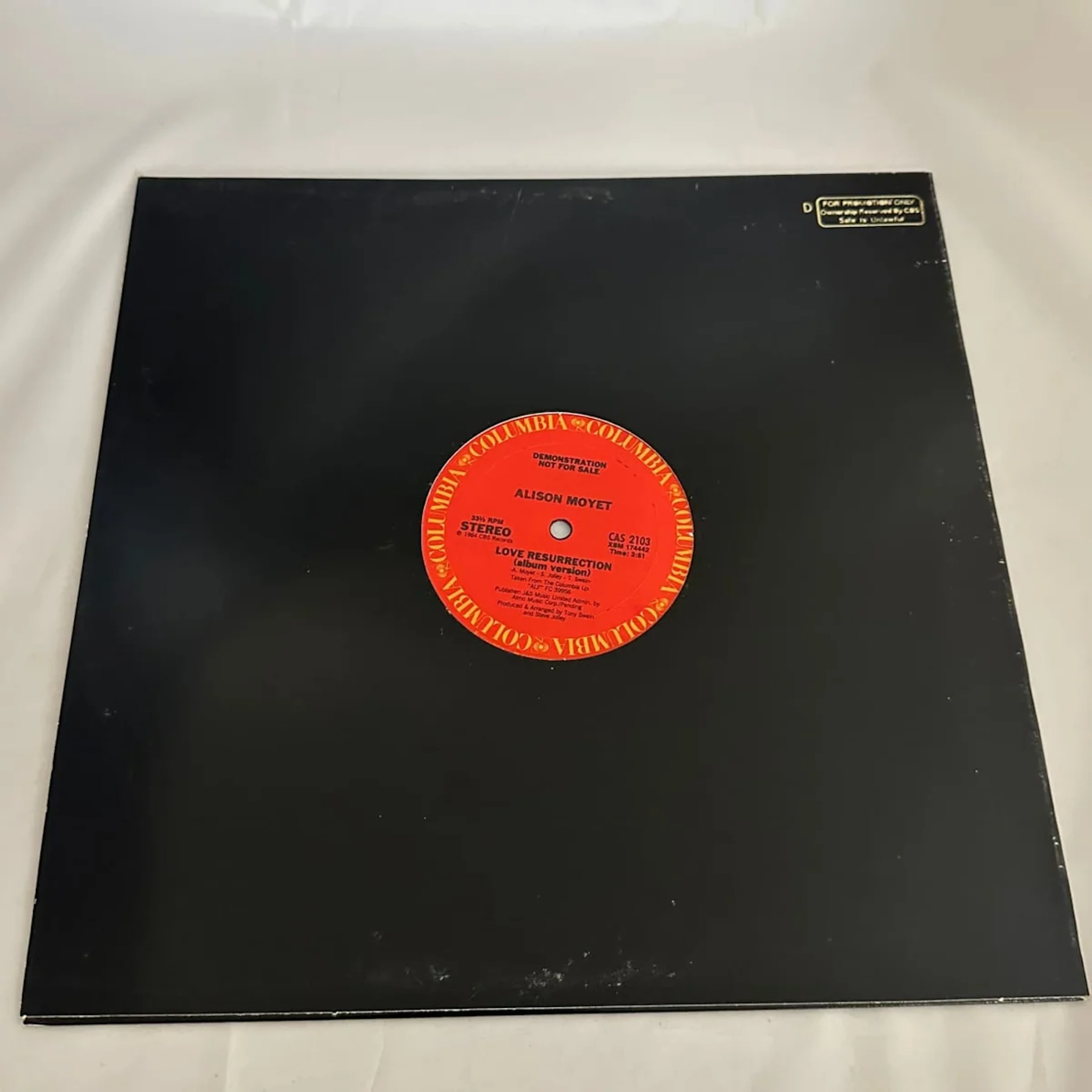 Alison Moyet "Love Resurrection" 12" Promo Single (1984) CAS2103