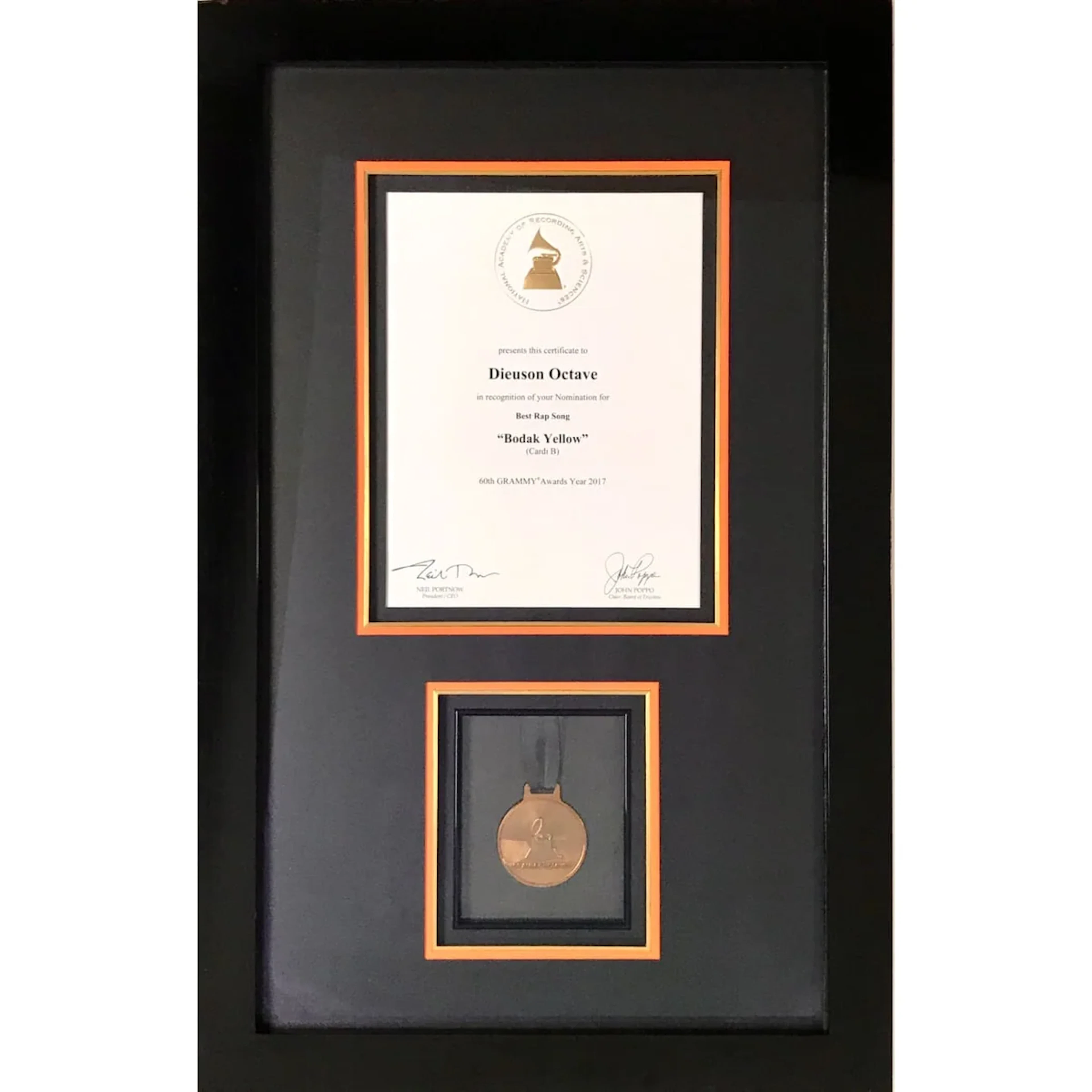 Kodak Black "Bodak Yellow (Money Moves)" Cardi B Grammy Nominee Medallion