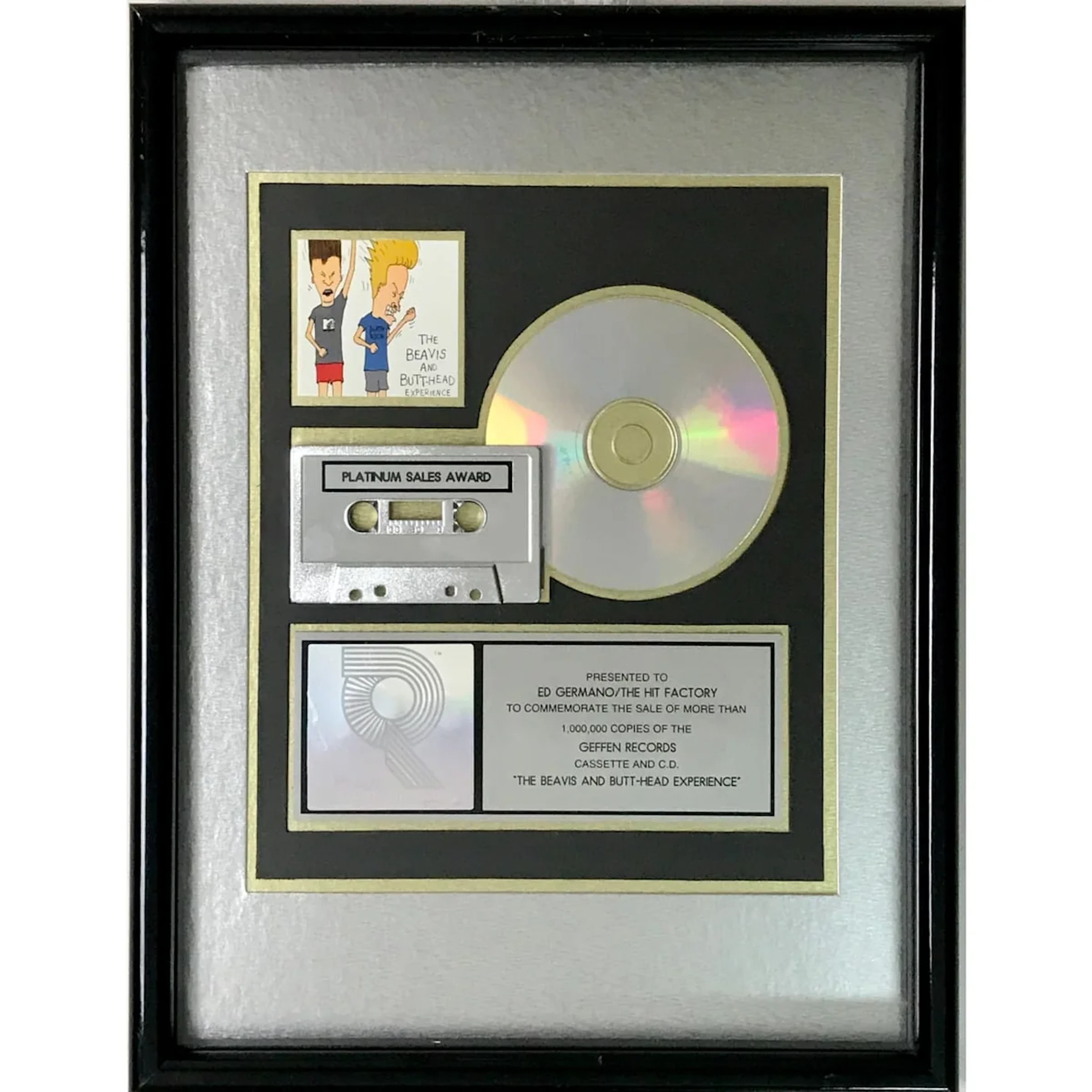 The Beavis and Butt-Head Experience RIAA Platinum Album Award