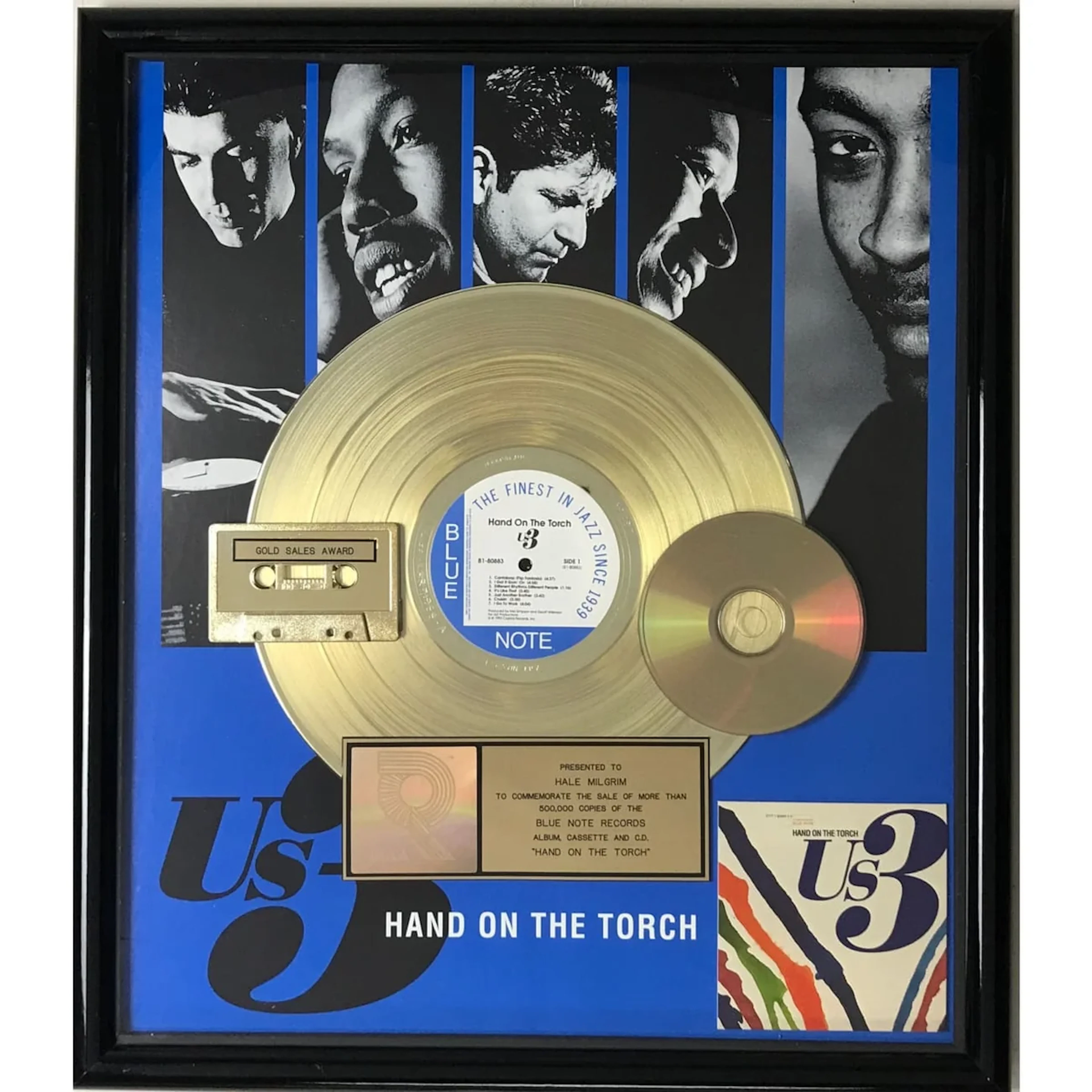 Us3 Hand On The Torch RIAA Gold Album Award