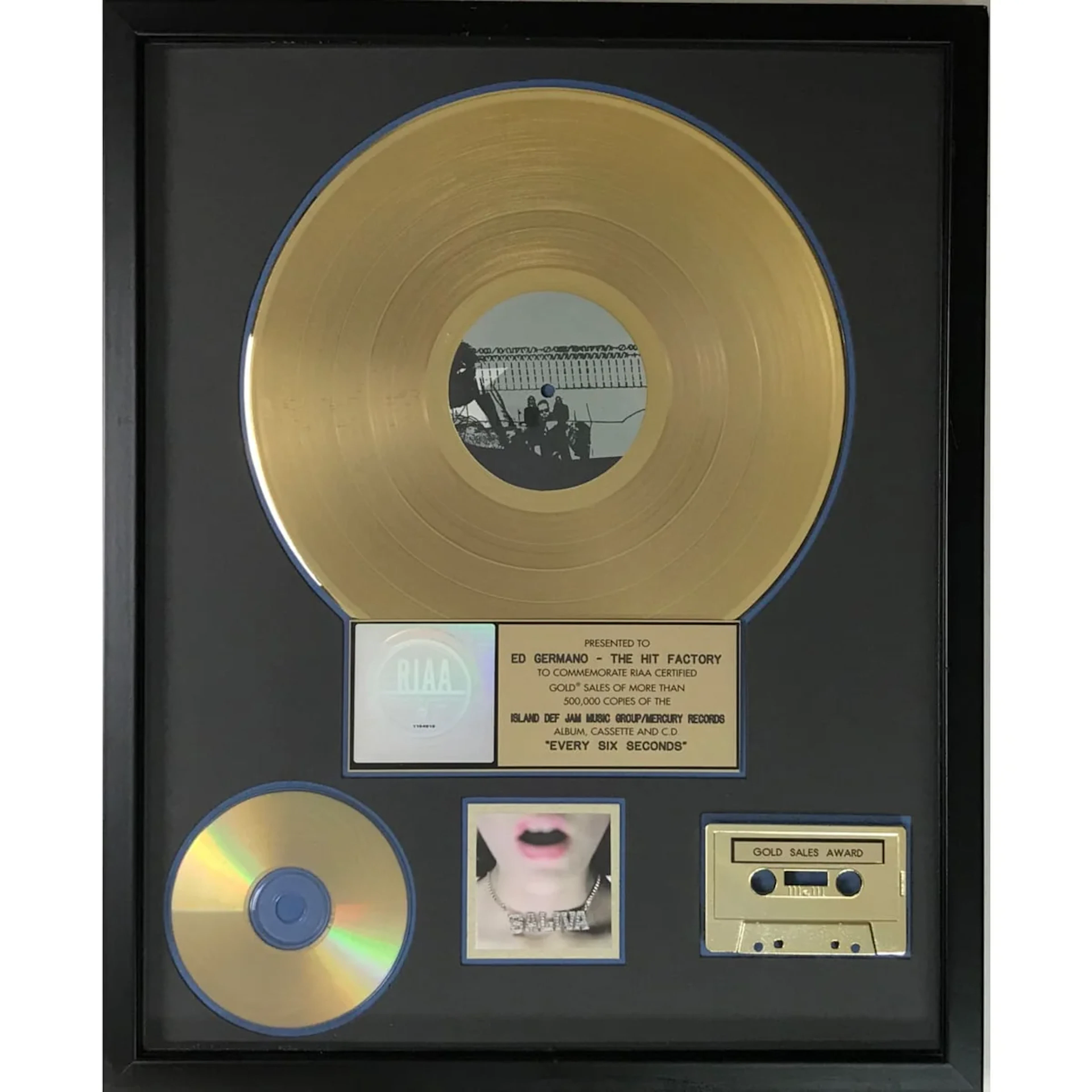 Saliva Every Six Seconds RIAA Gold Album Award