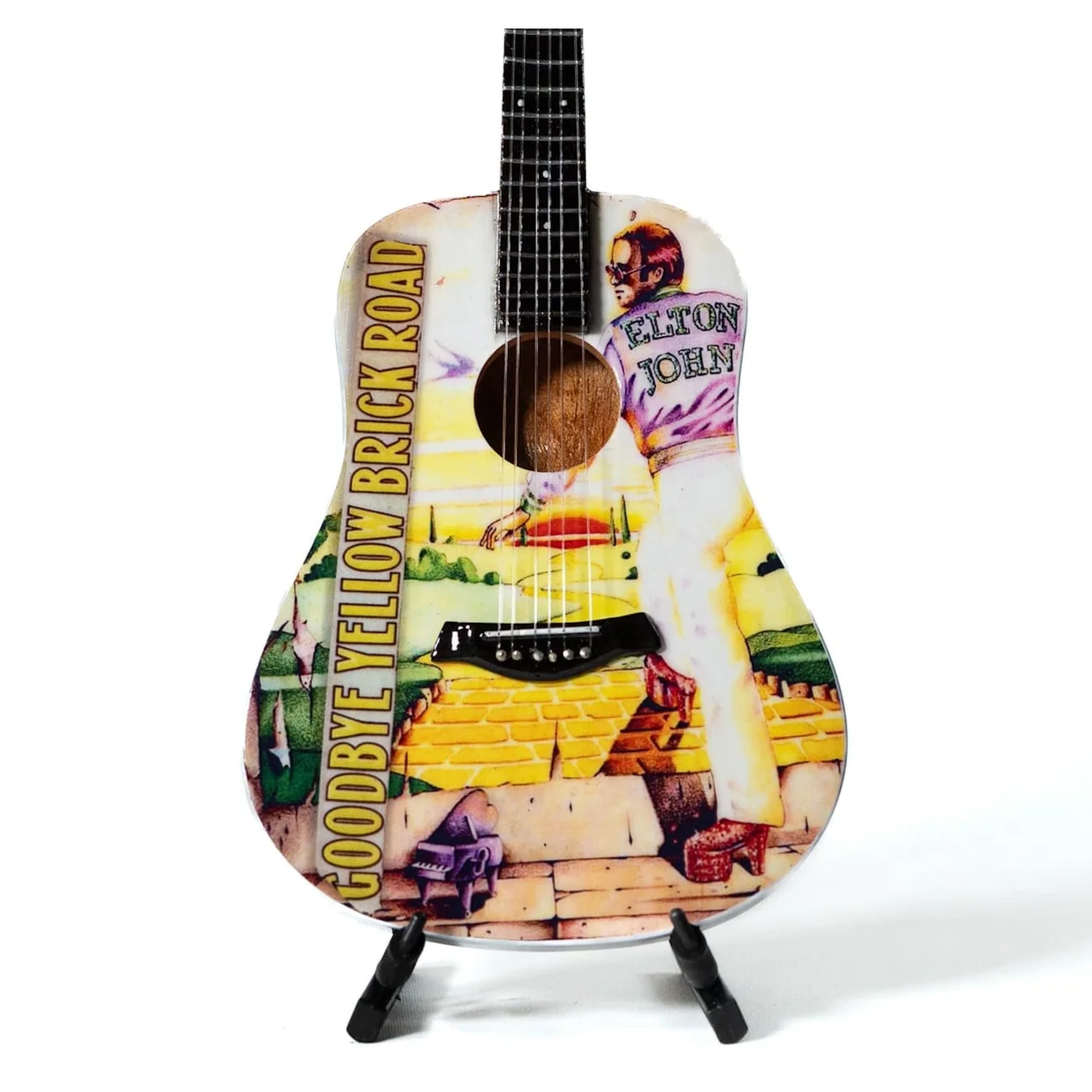 Elton John Goodbye Yellow Brick Road Mini Acoustic Guitar