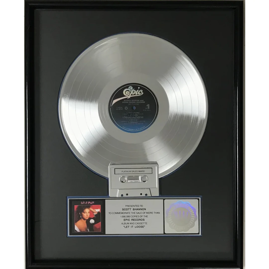 Gloria Estefan & Miami Sound Machine Let It Loose RIAA Platinum Album Award