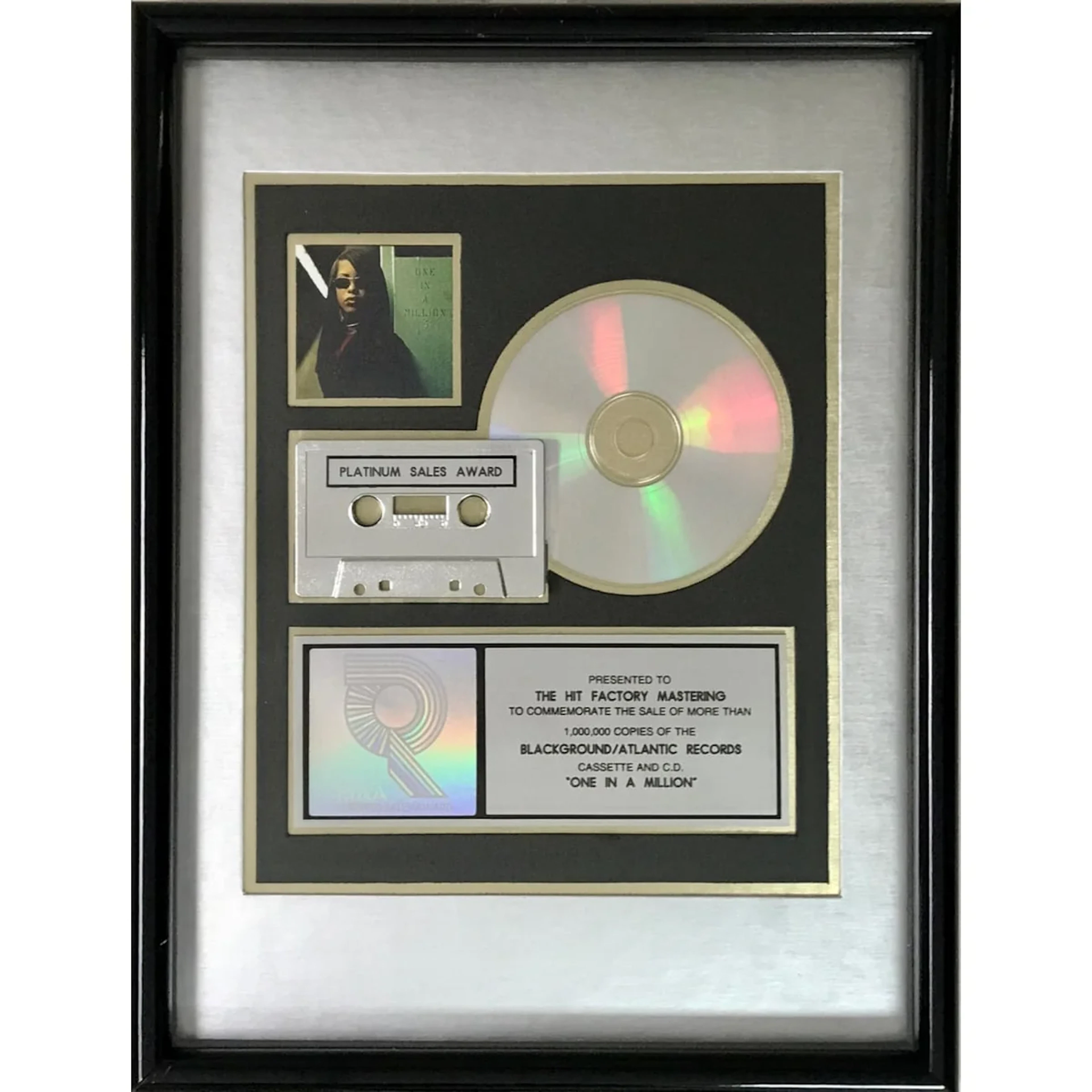 Aaliyah One In A Million RIAA Platinum Album Award