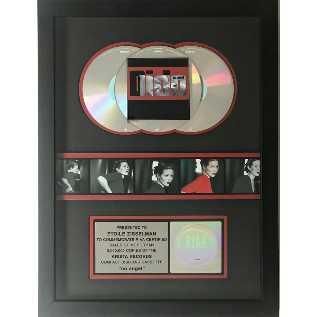 Dido No Angel RIAA 3x Multi-Platinum Album Award