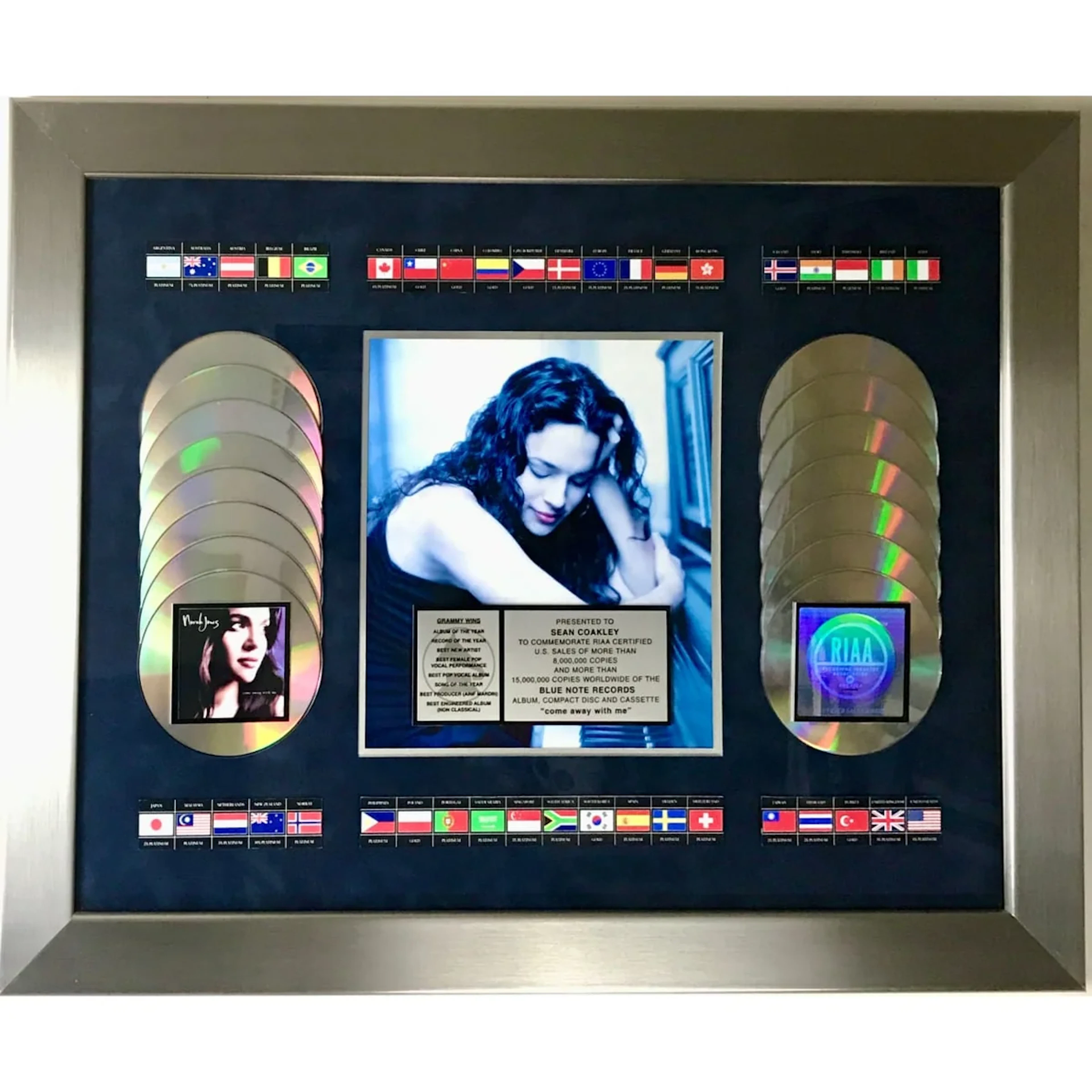 Norah Jones Come Away With Me RIAA 8x Multi-Platinum Special Award