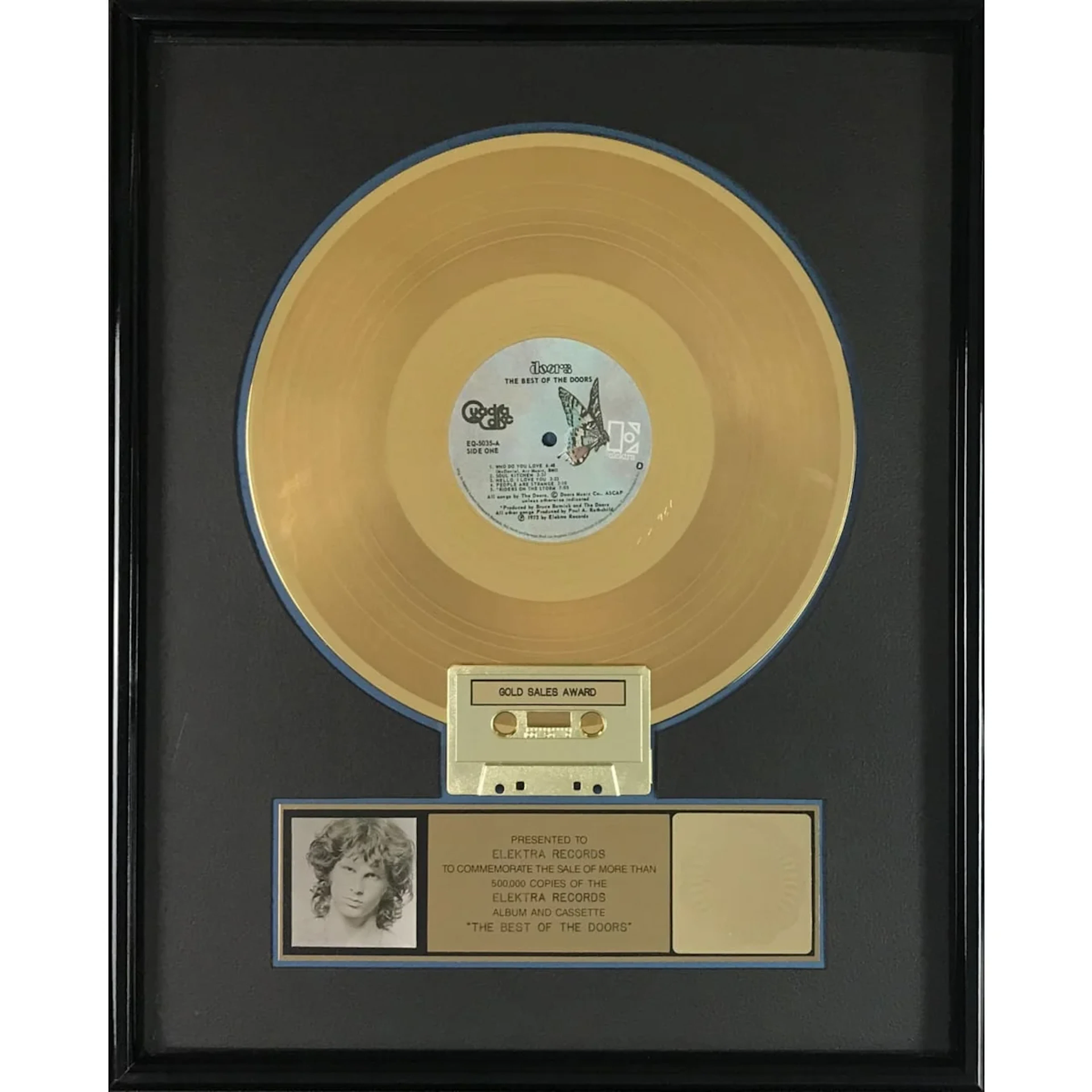 The Doors Best Of The Doors RIAA Gold Album Award