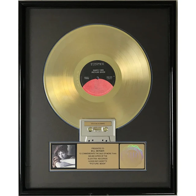 Simply Red Picture Book RIAA Gold LP Award