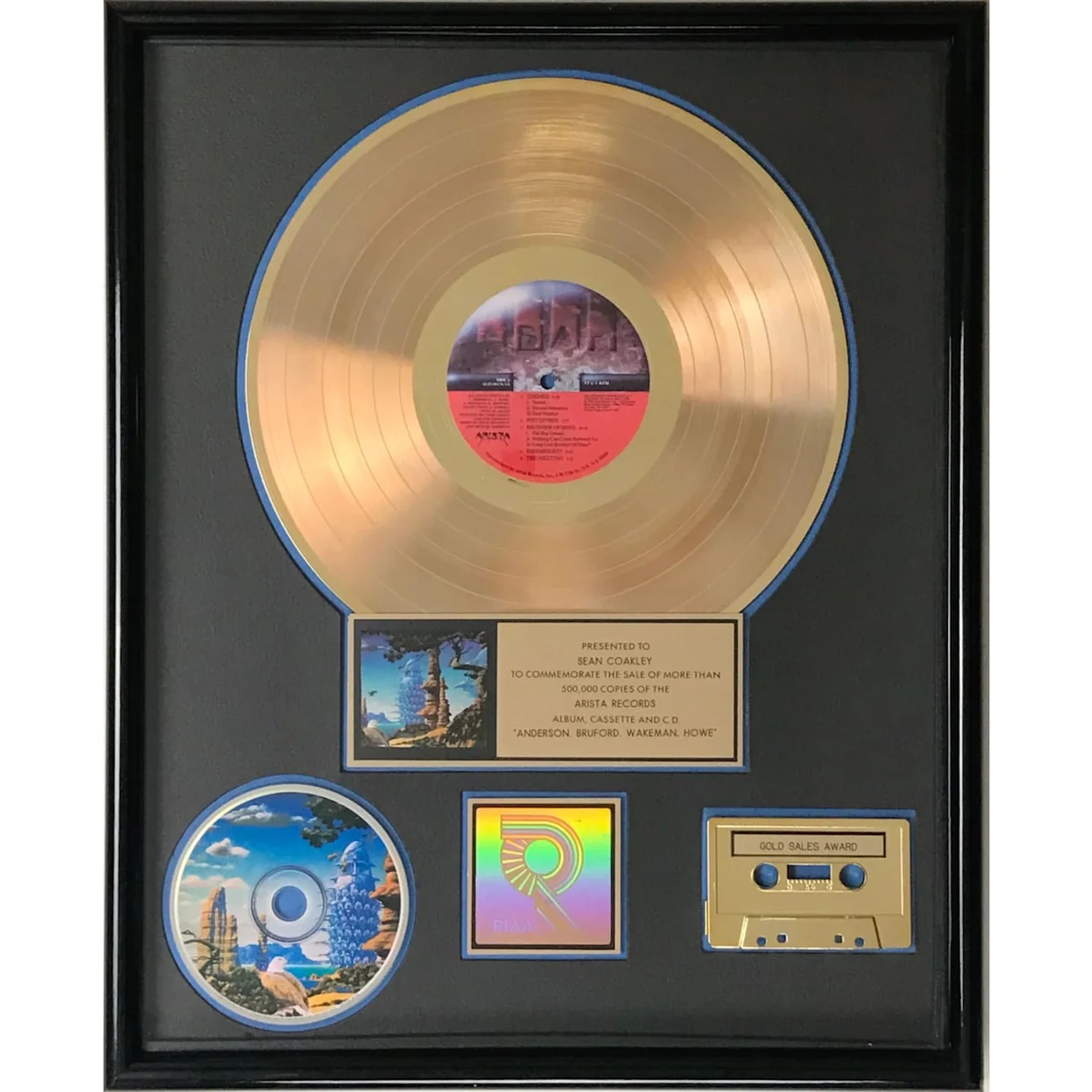 Anderson Bruford Wakeman Howe RIAA Gold Album Award