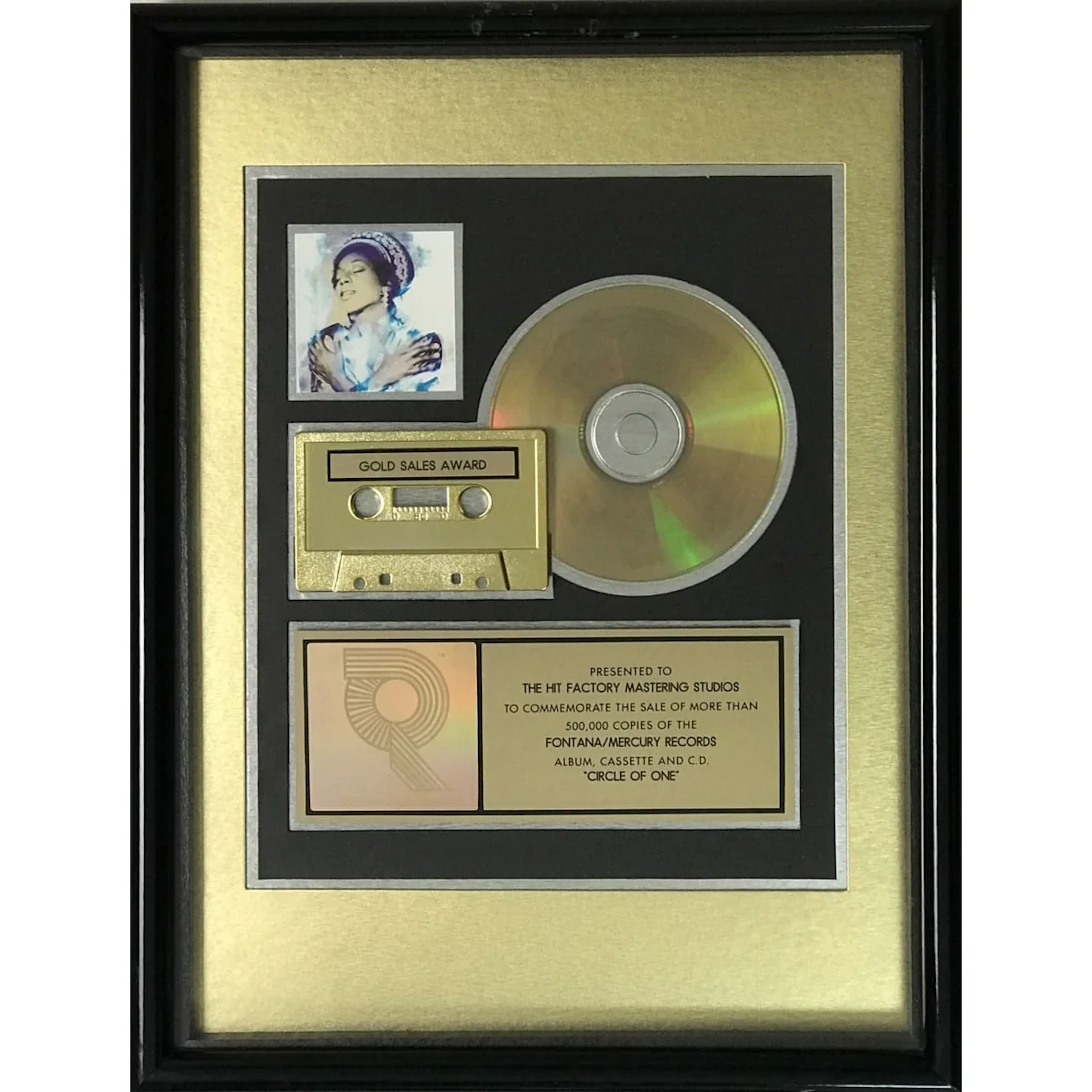 Oleta Adams Circle Of One RIAA Gold Album Award