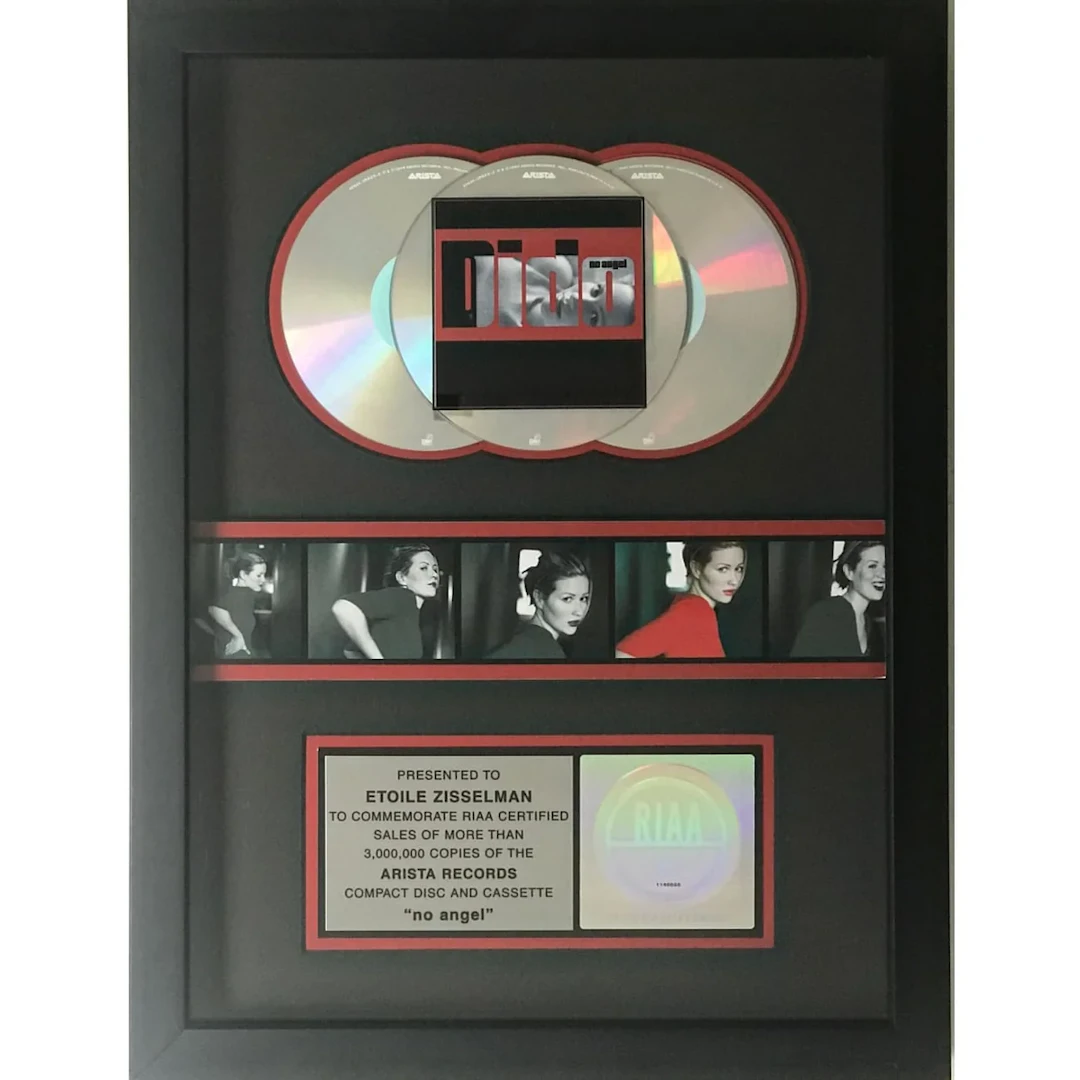 Dido No Angel RIAA 3x Multi-Platinum Album Award