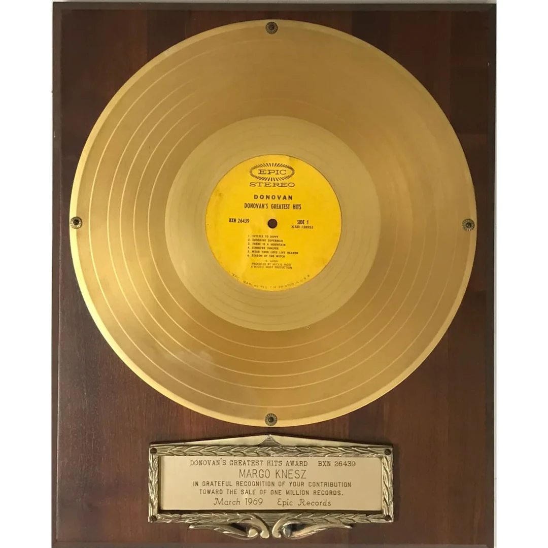 Donovan Greatest Hits 1969 Epic Records Award - RARE