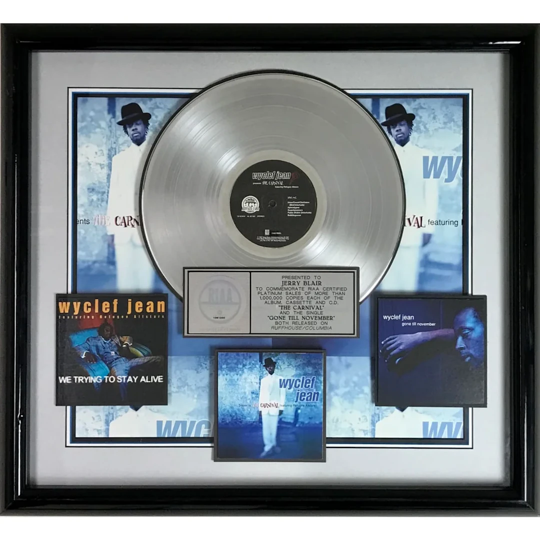 Wyclef Jean The Carnival/"Gone till November" Combo RIAA Platinum Award